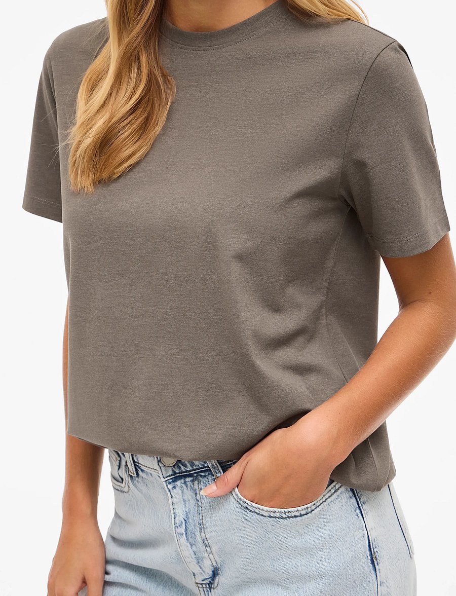Vila - VINORA S/S T-SHIRT - NOOS - t-shirts - falcon - 5