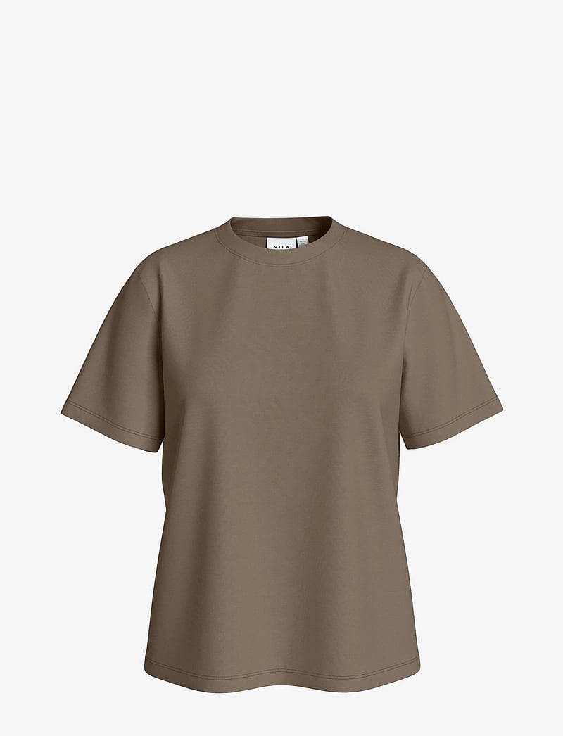 Vila - VINORA S/S T-SHIRT - NOOS - t-shirts - fossil - 0