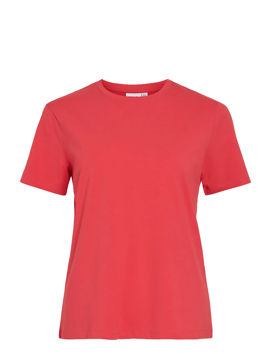 Vila - VINORA S/S T-SHIRT - NOOS - t-särgid - hibiscus - 1