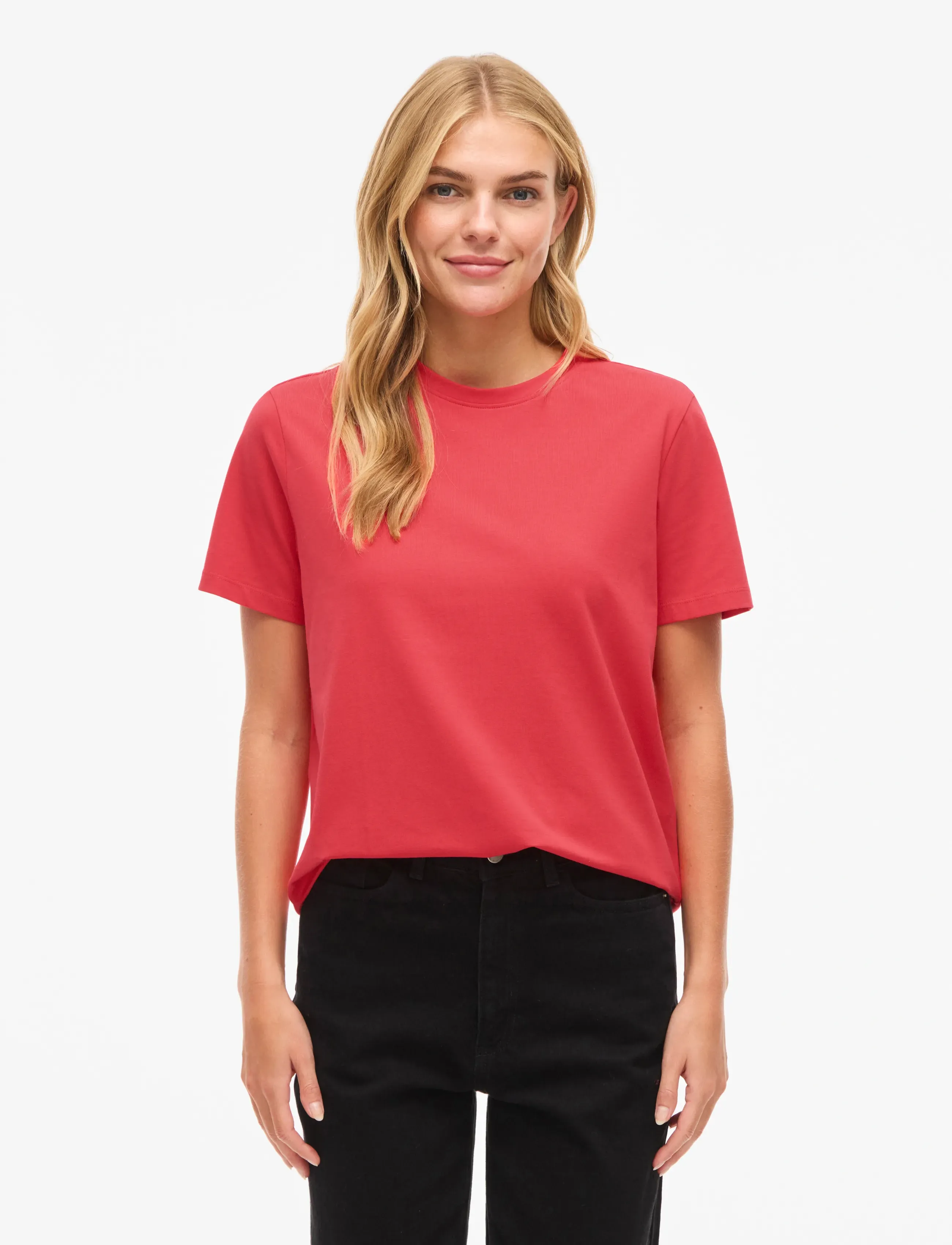 Vila Vinora S/S T-Shirt - Noos, XL, Red, T-Shirts & Toppe > Kortærmede, Dame