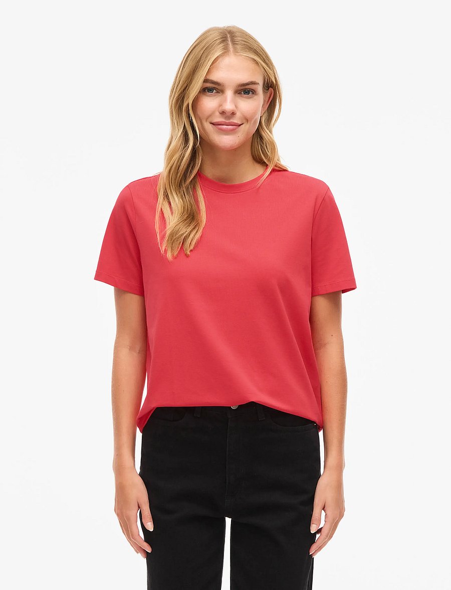 Vila - VINORA S/S T-SHIRT - NOOS - t-särgid - hibiscus - 0