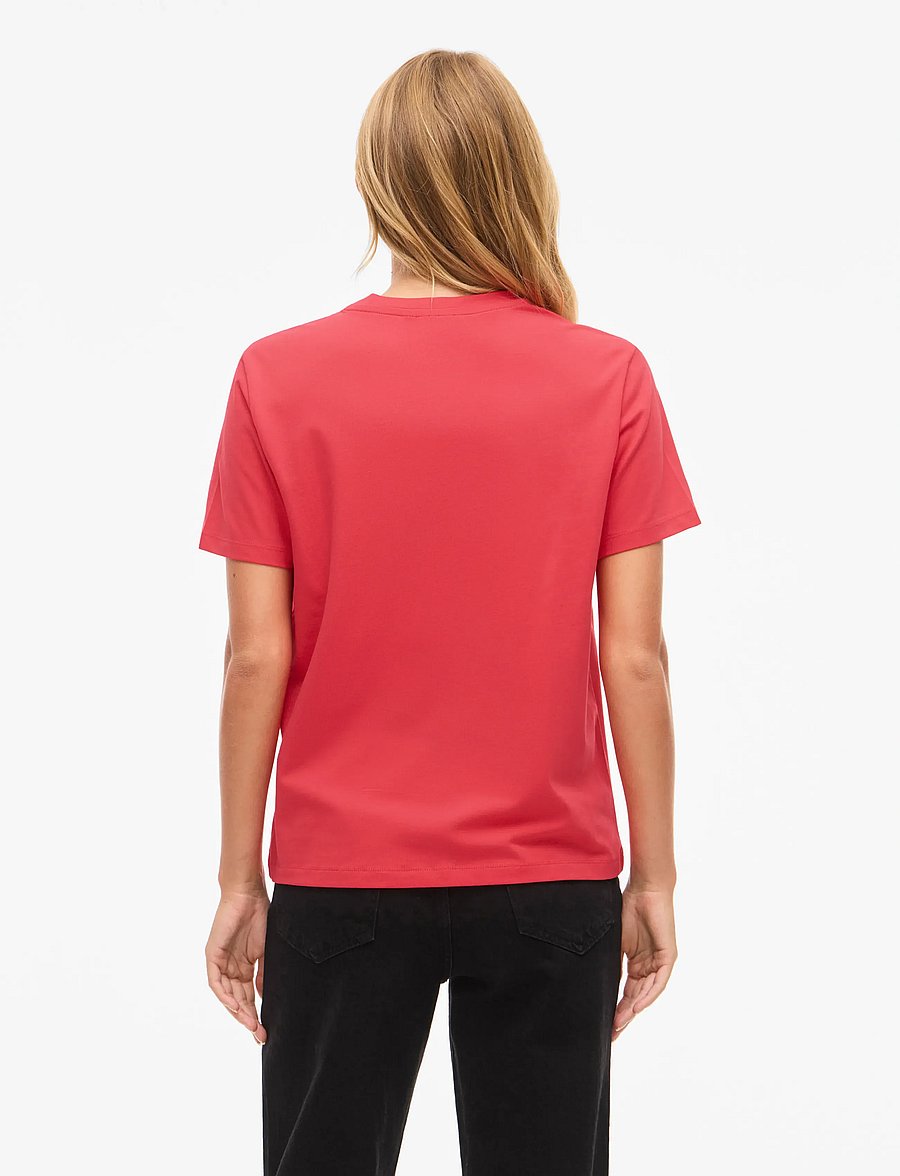 Vila - VINORA S/S T-SHIRT - NOOS - t-särgid - hibiscus - 3