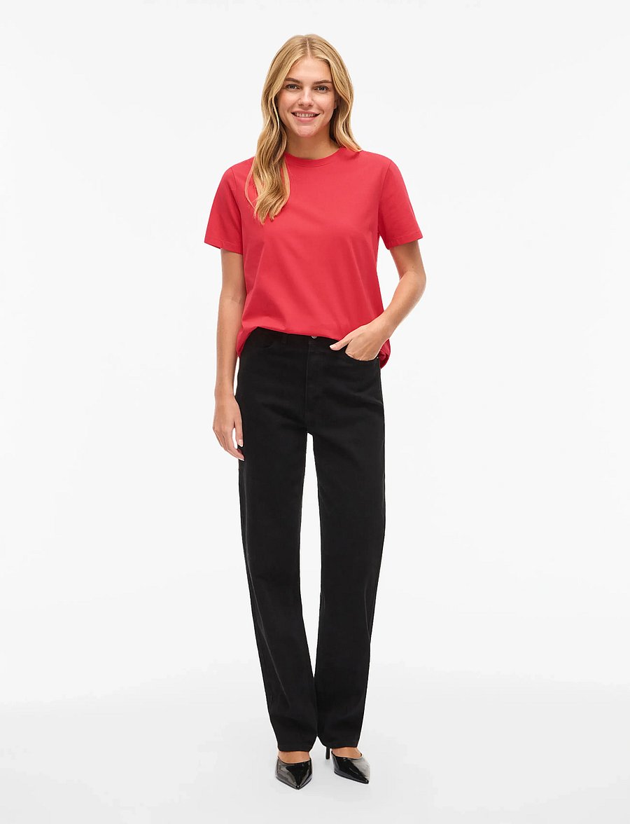 Vila - VINORA S/S T-SHIRT - NOOS - t-särgid - hibiscus - 4