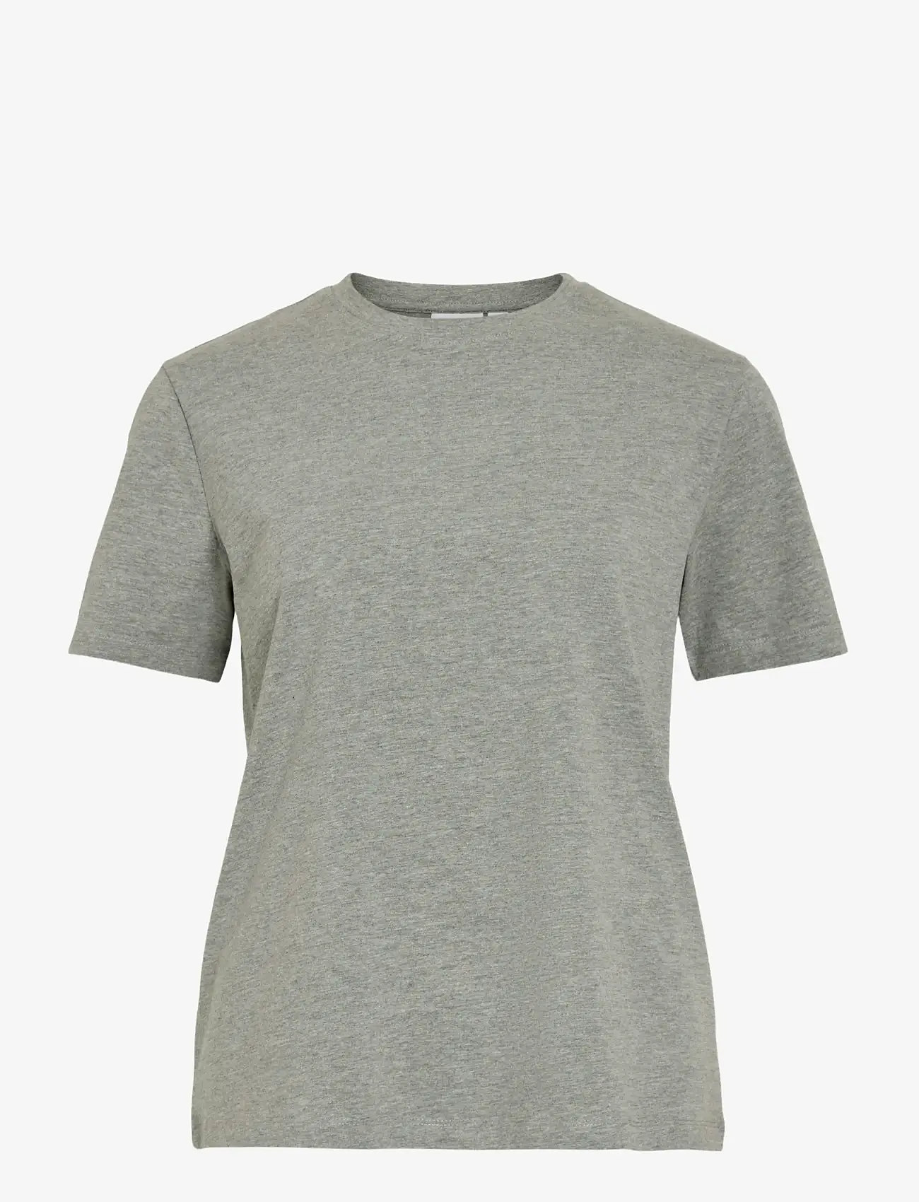 Vila - VINORA S/S T-SHIRT - NOOS - t-särgid - medium grey melange - 1