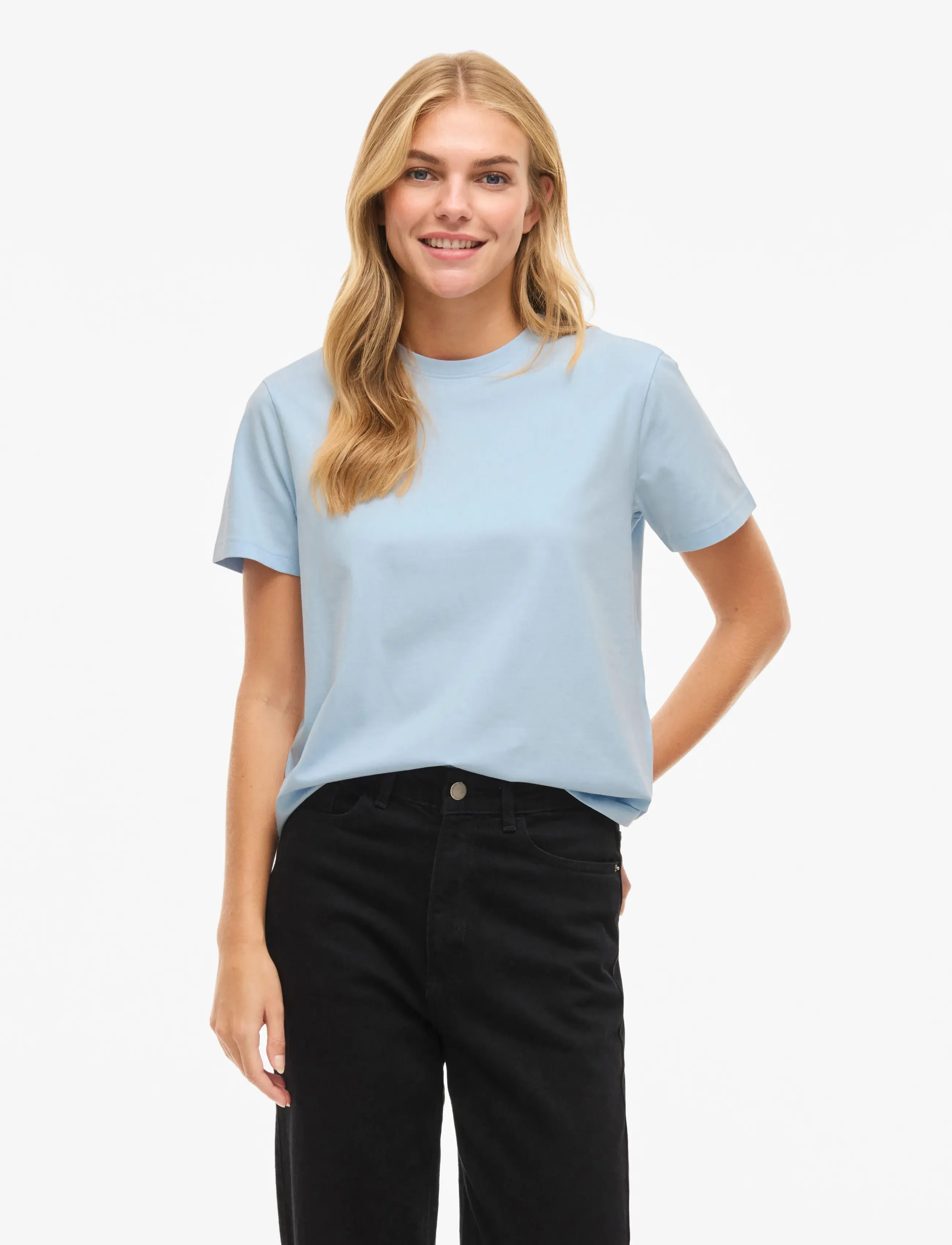 Vila Vinora S/S T-Shirt - Noos, XXL, Blue, T-Shirts & Toppe > Kortærmede, Dame