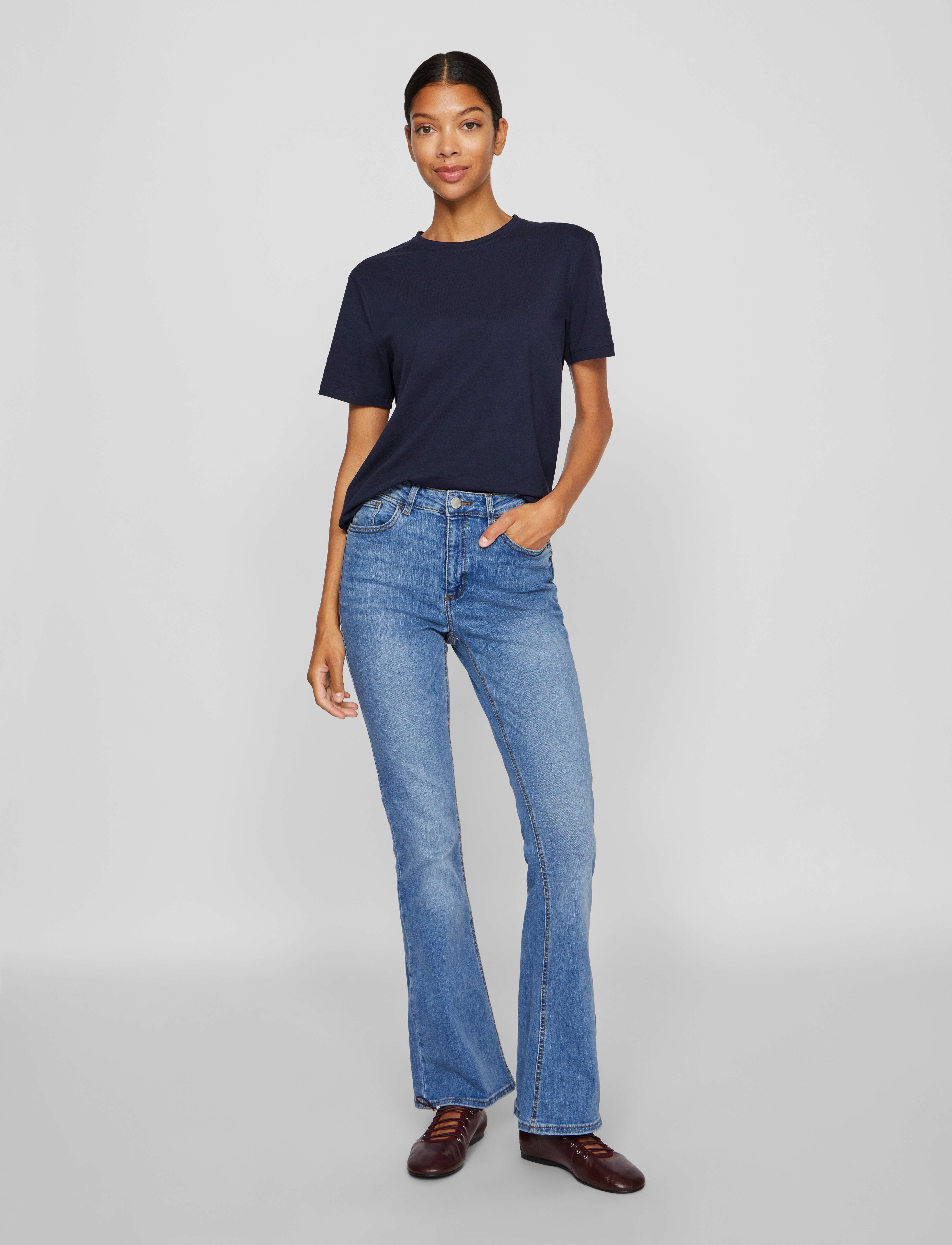 Vila - VINORA S/S T-SHIRT - NOOS - t-shirts - navy blazer - 4