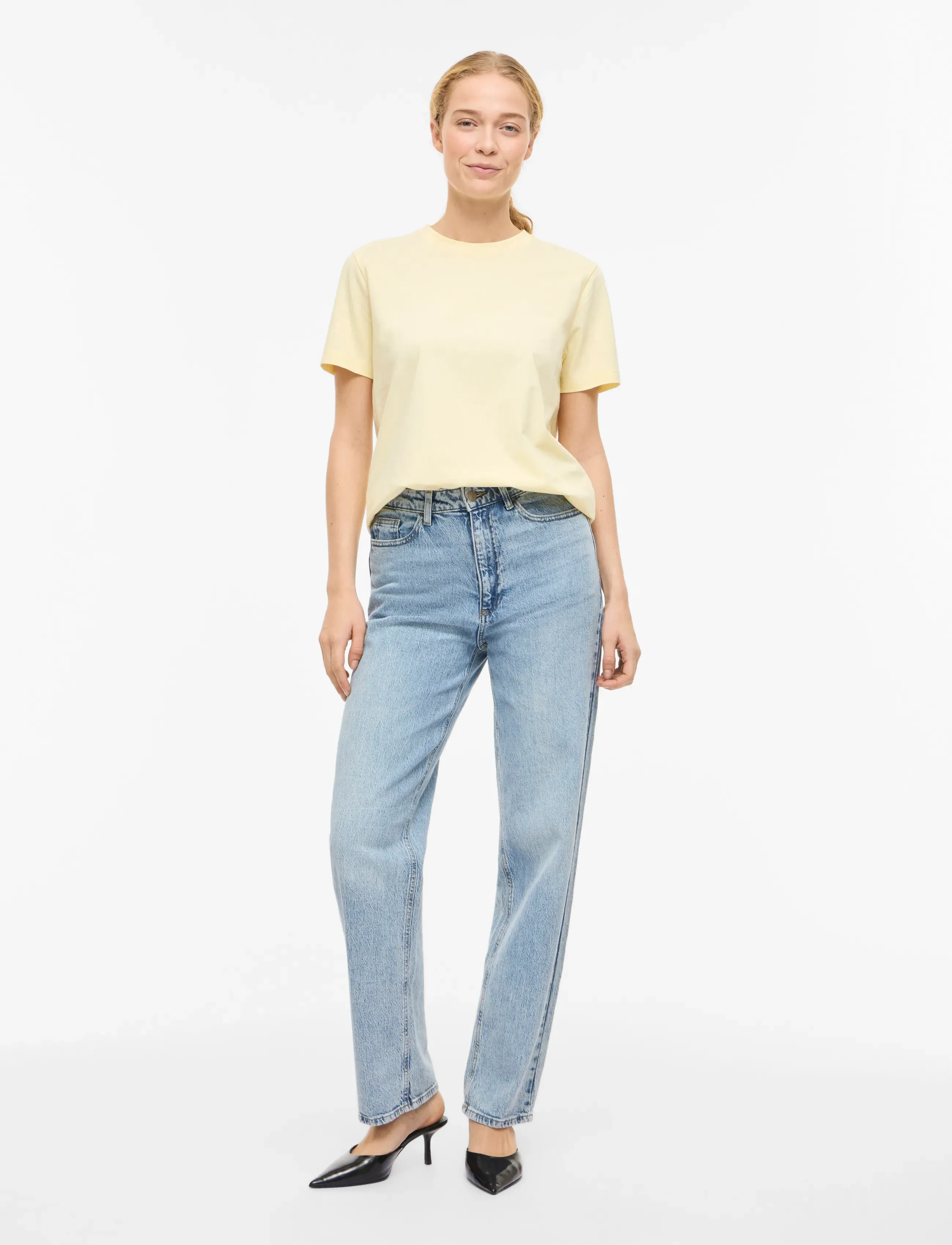 Vila - VINORA S/S T-SHIRT - NOOS - t-shirts - pastel yellow - 4