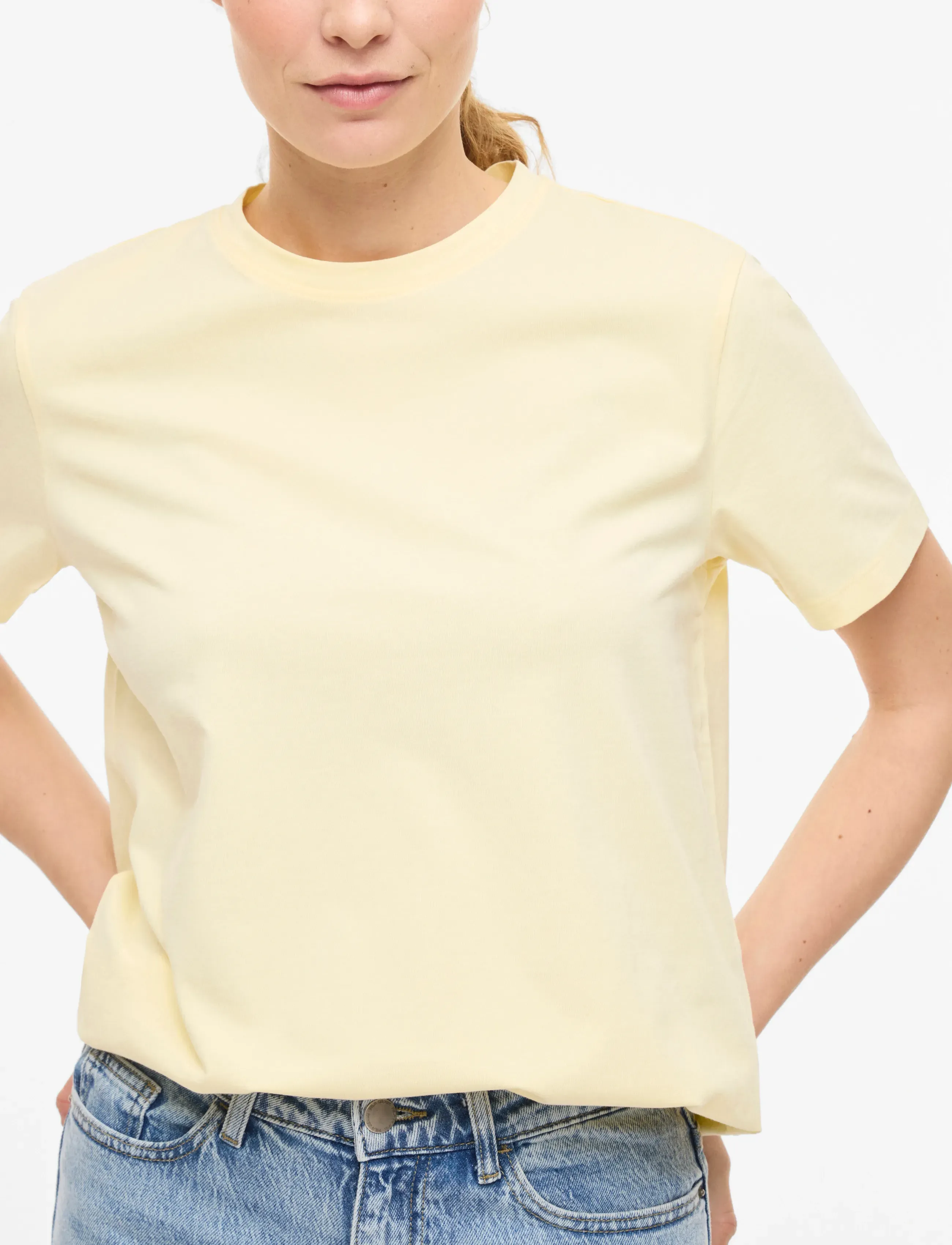Vila - VINORA S/S T-SHIRT - NOOS - t-shirts - pastel yellow - 5