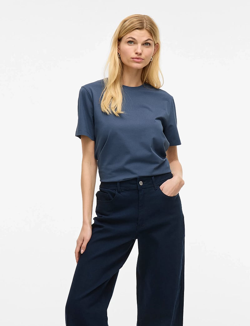 Vila - VINORA S/S T-SHIRT - NOOS - t-shirts - vintage indigo - 0