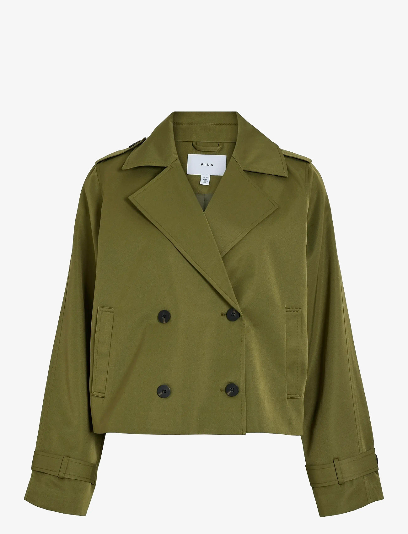Vila - VIADDISON L/S SHORT TRENCHCOAT - utility-jacken - capulet olive - 0