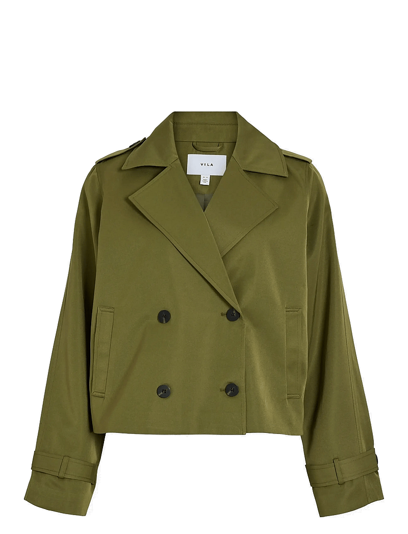 Vila - VIADDISON L/S SHORT TRENCHCOAT - utility-jacken - capulet olive - 0