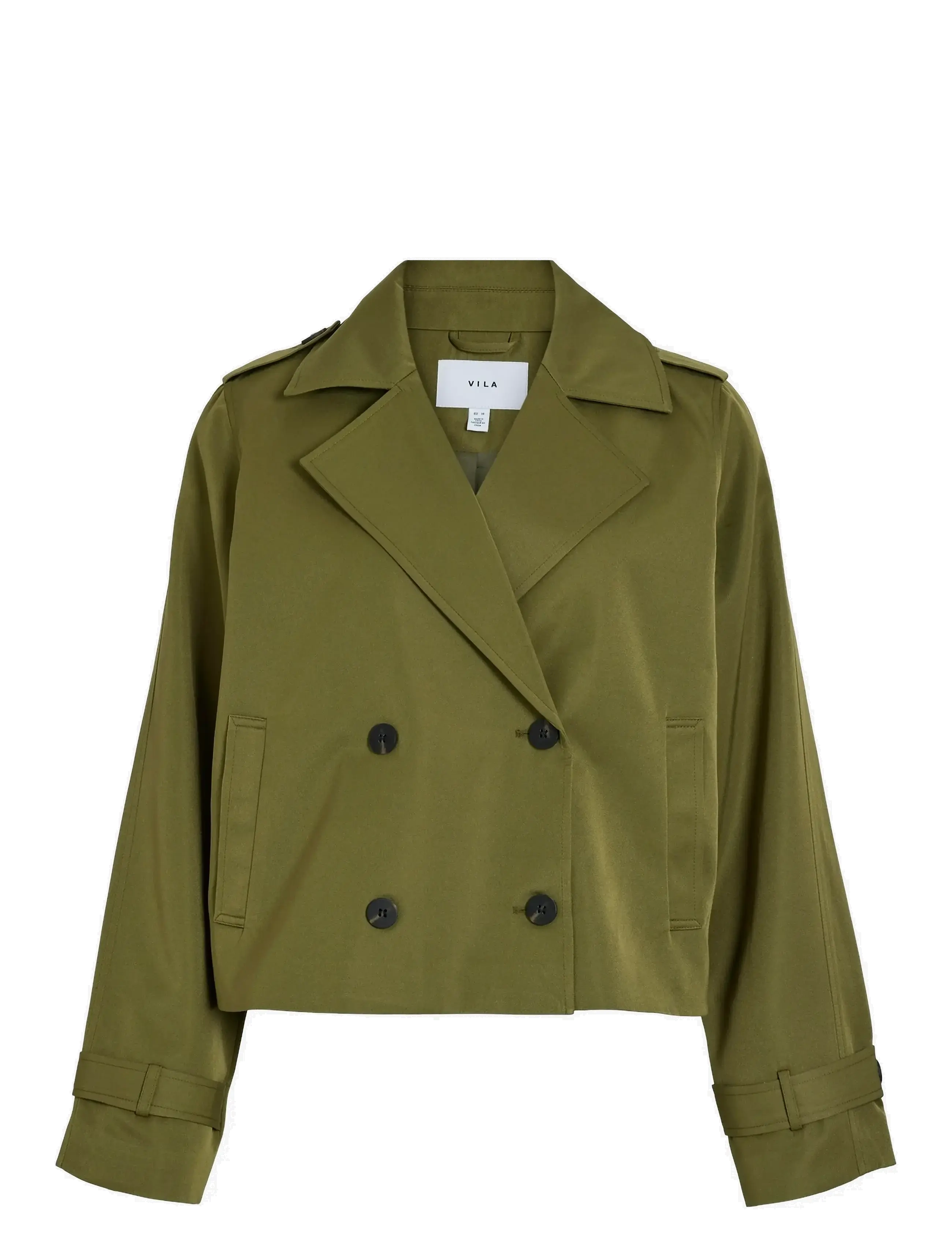 Vila - VIADDISON L/S SHORT TRENCHCOAT - capulet olive - 1