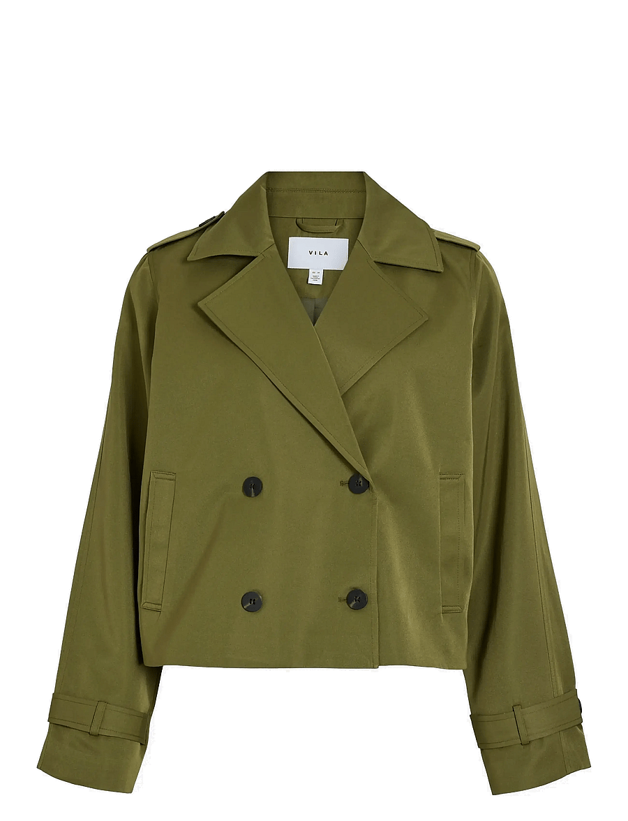 Vila - VIADDISON L/S SHORT TRENCHCOAT - capulet olive - 1