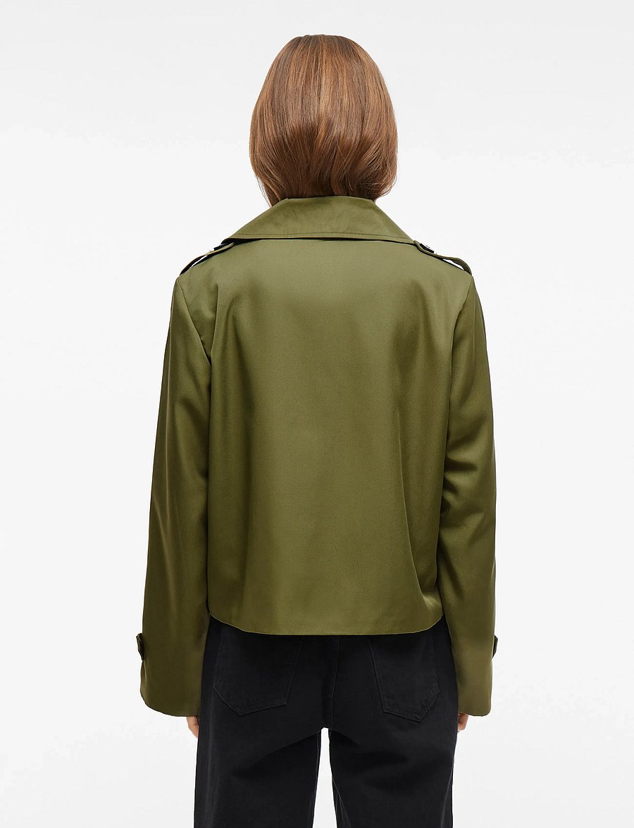 Vila - VIADDISON L/S SHORT TRENCHCOAT - capulet olive - 3