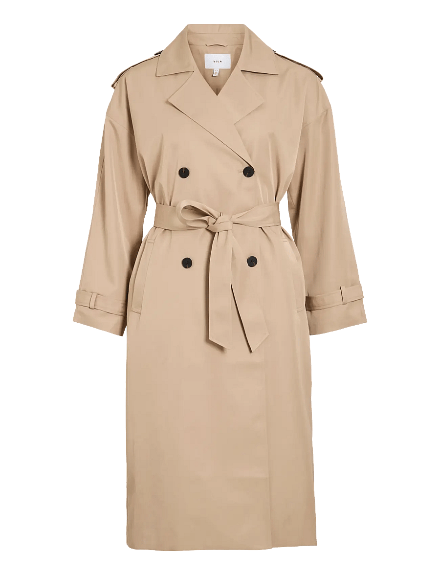 Vila - VIADDISON L/S LONG TRENCHCOAT - NOOS - trenchcoats - savannah tan - 1