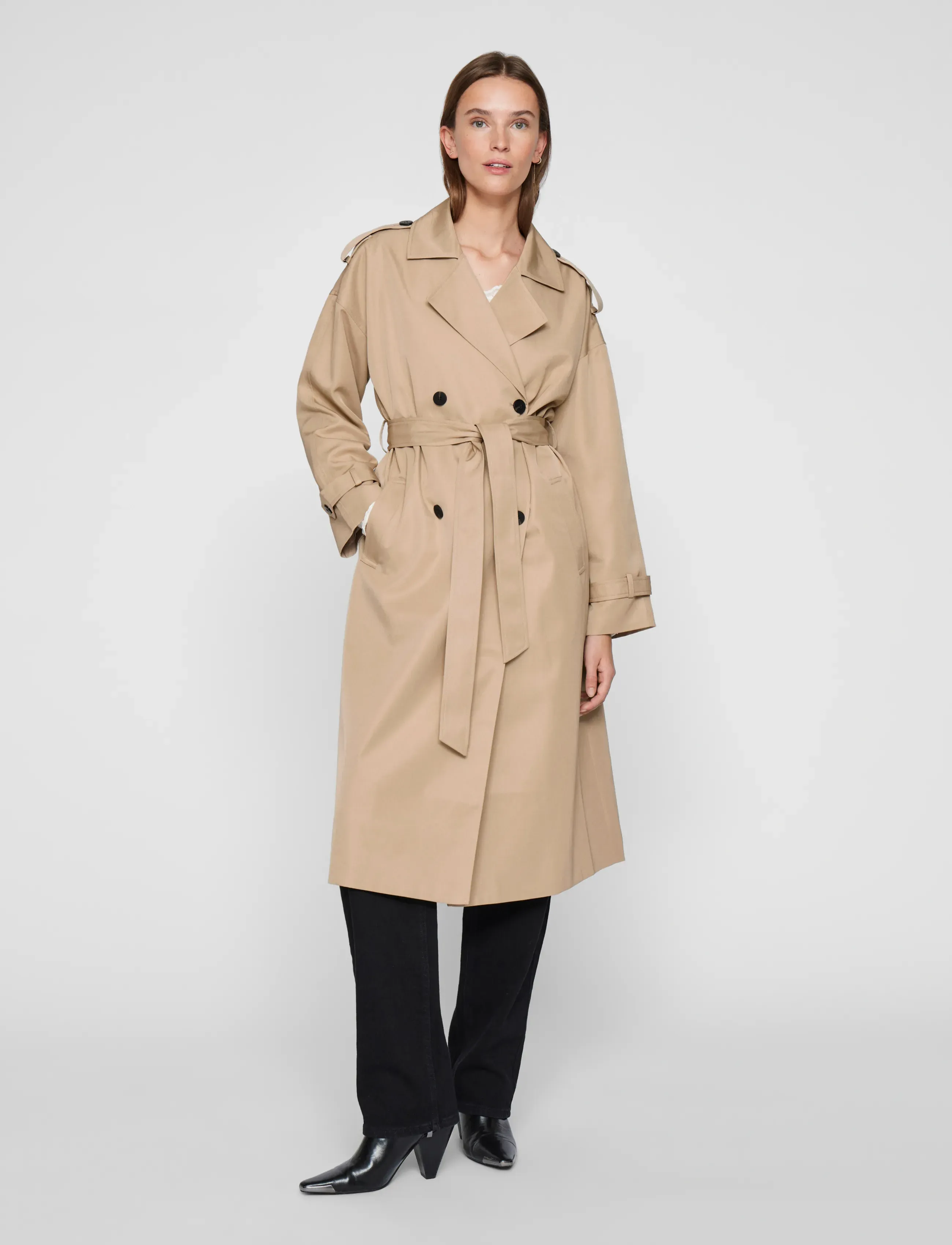 Vila Viaddison L/S Long Trenchcoat Noos, 36, Coats, Beige - Trench Frauen