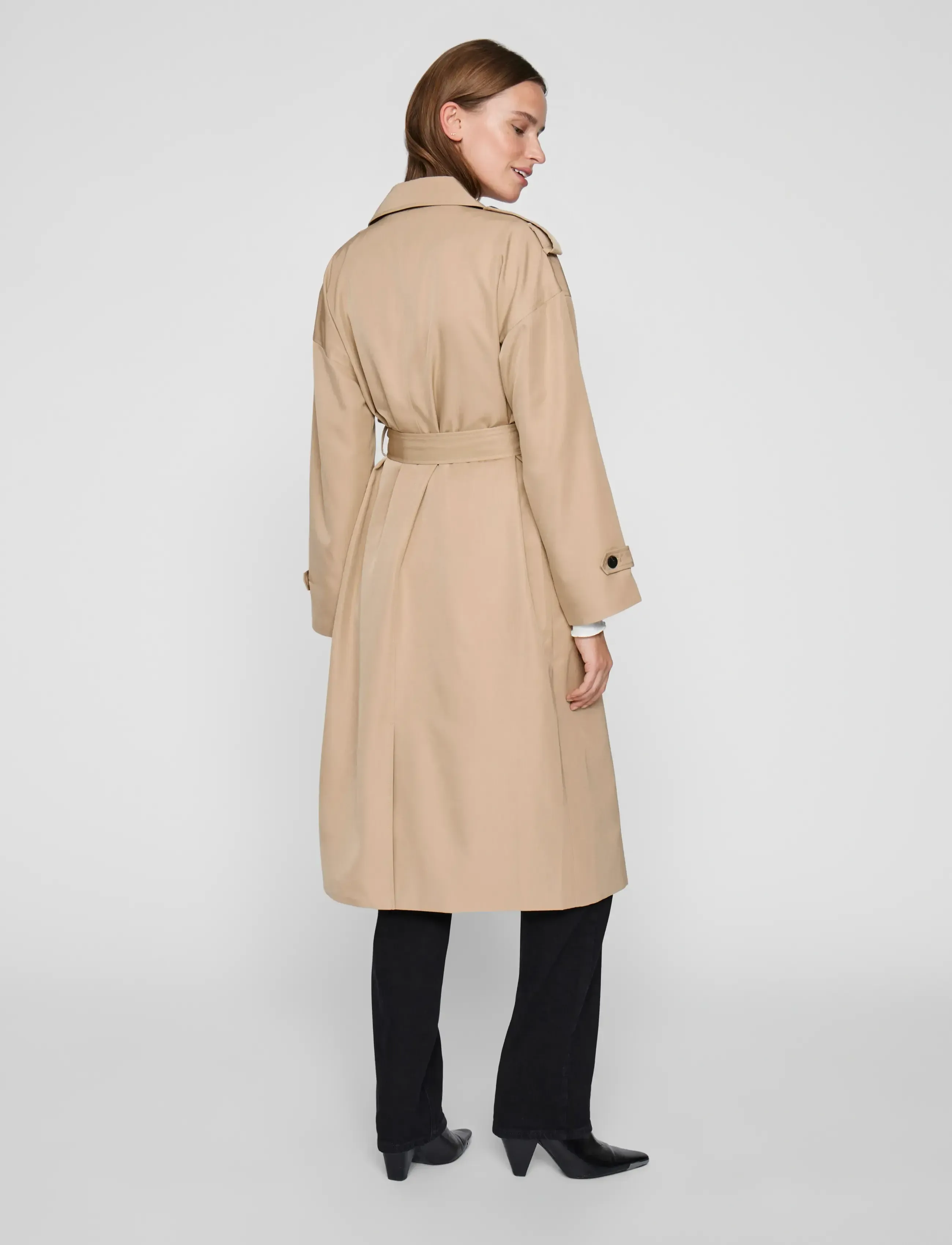 Vila - VIADDISON L/S  LONG TRENCHCOAT - NOOS - trenchcoats - savannah tan - 3