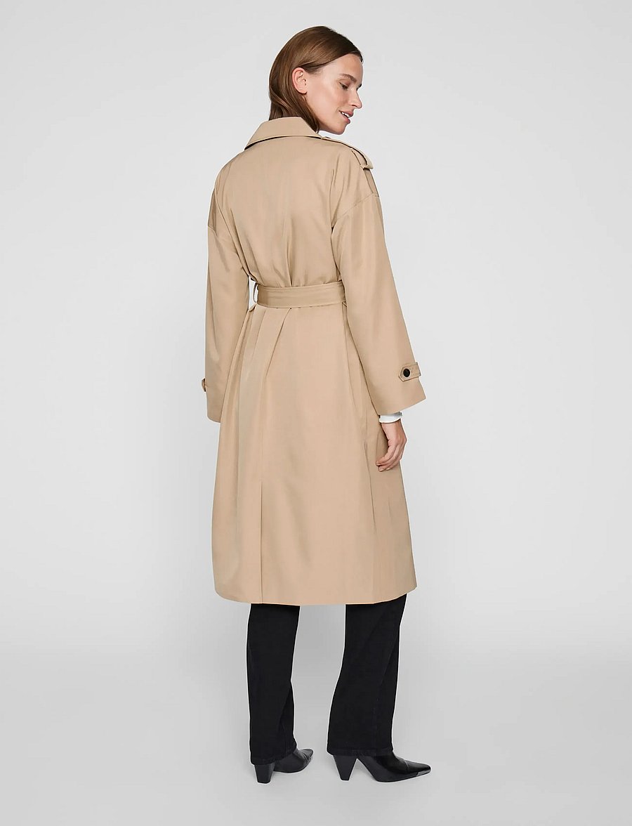 Vila - VIADDISON L/S LONG TRENCHCOAT - NOOS - trenchcoats - savannah tan - 3