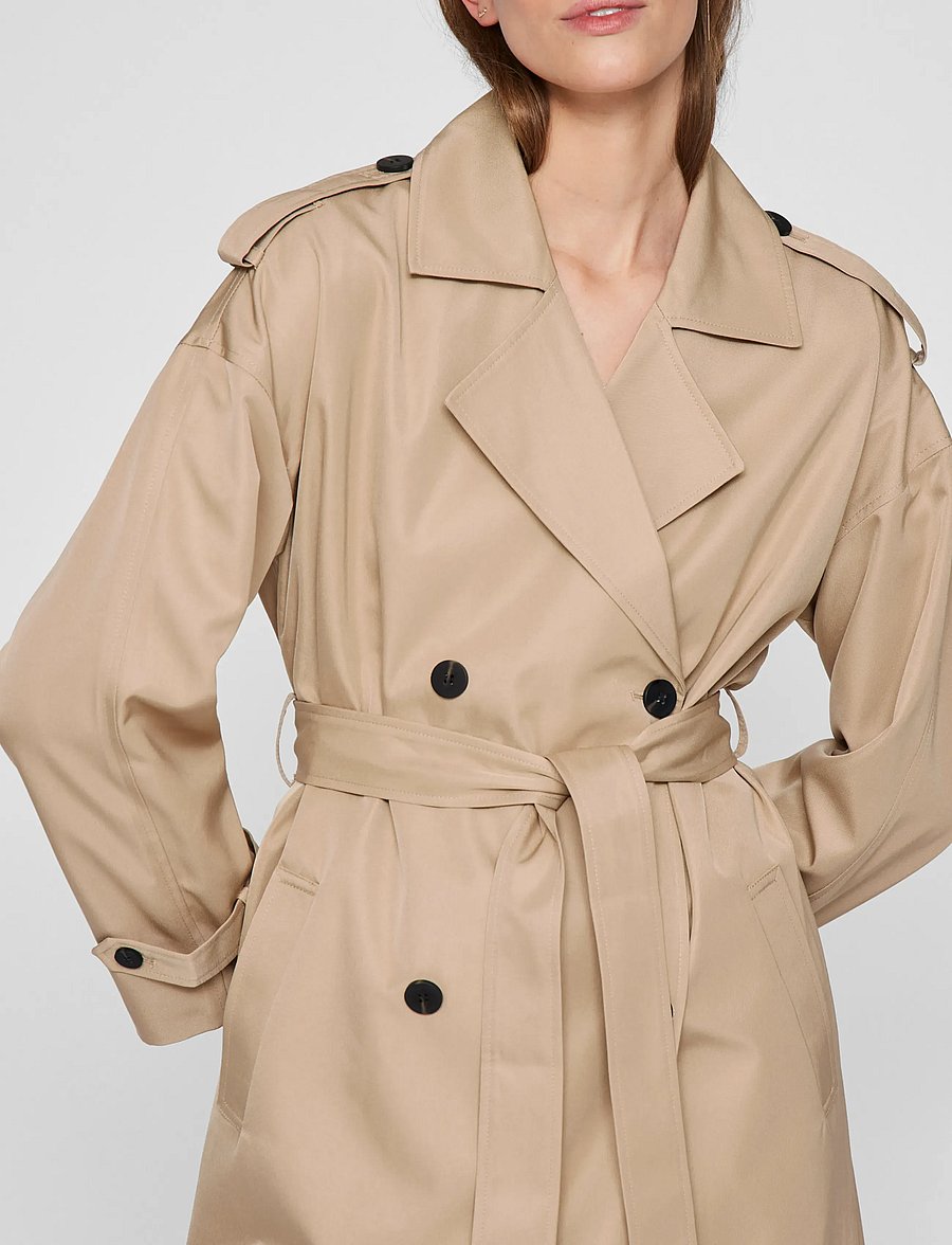 Vila - VIADDISON L/S LONG TRENCHCOAT - NOOS - trenchcoats - savannah tan - 5