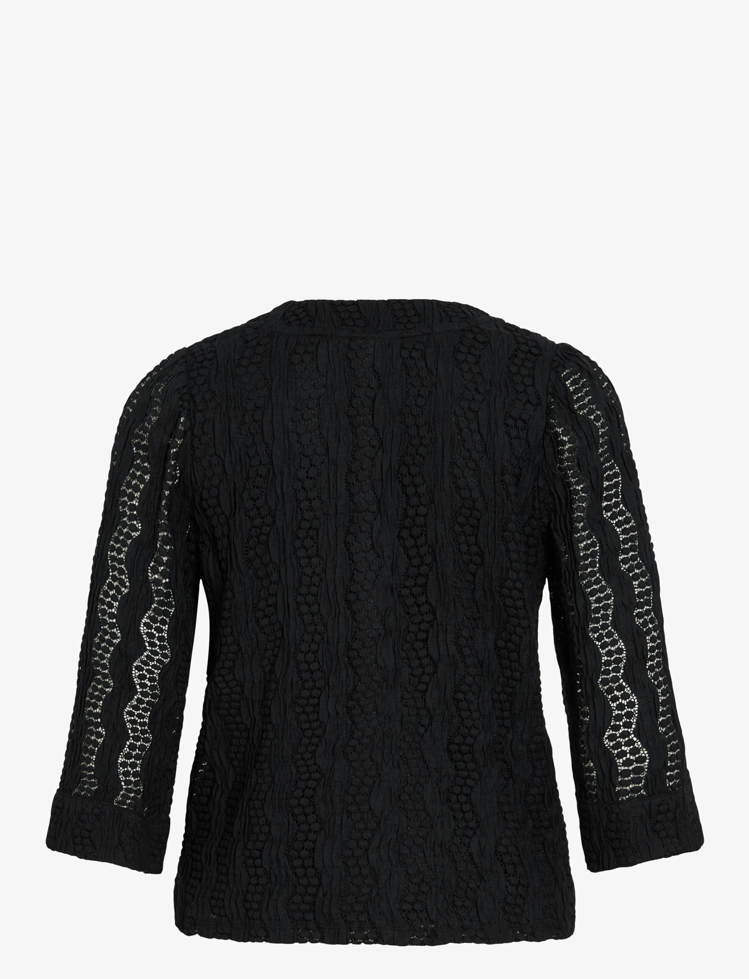 Vila - VILUMENA V-NECK 3/4 TOP - langærmede bluser - black beauty - 2