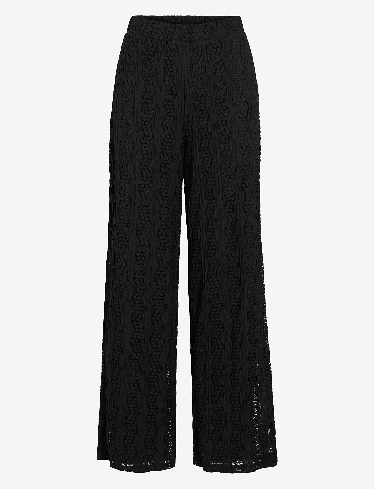 Vila - VILUMENA HW WIDE PANTS - wide leg trousers - black beauty - 1