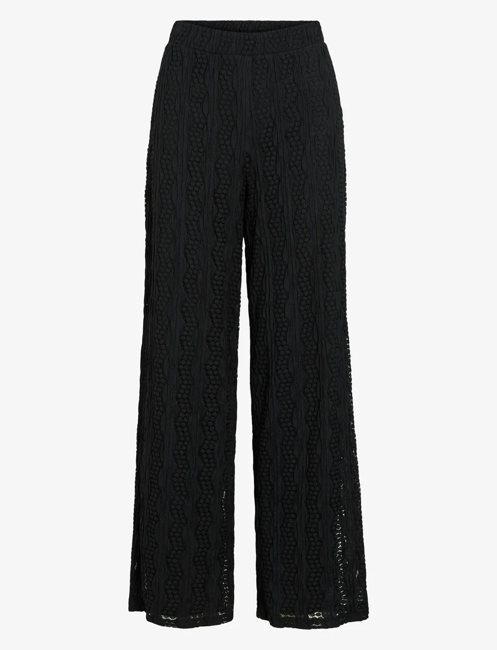 Vila - VILUMENA HW WIDE PANTS - bukser med brede ben - black beauty - 1