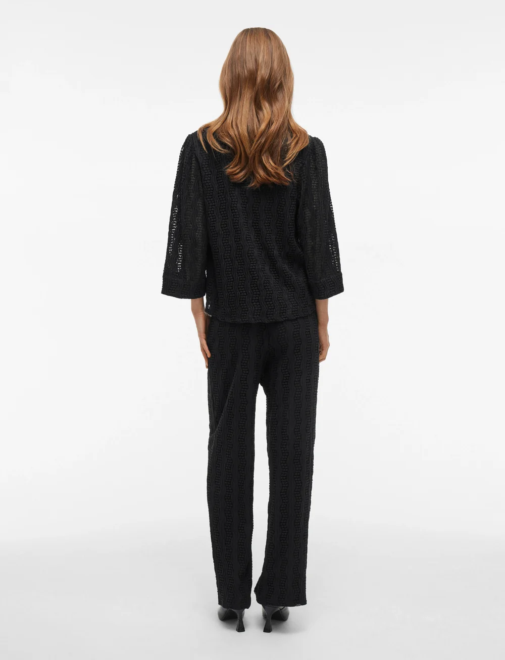Vila - VILUMENA HW WIDE PANTS - bukser med brede ben - black beauty - 3