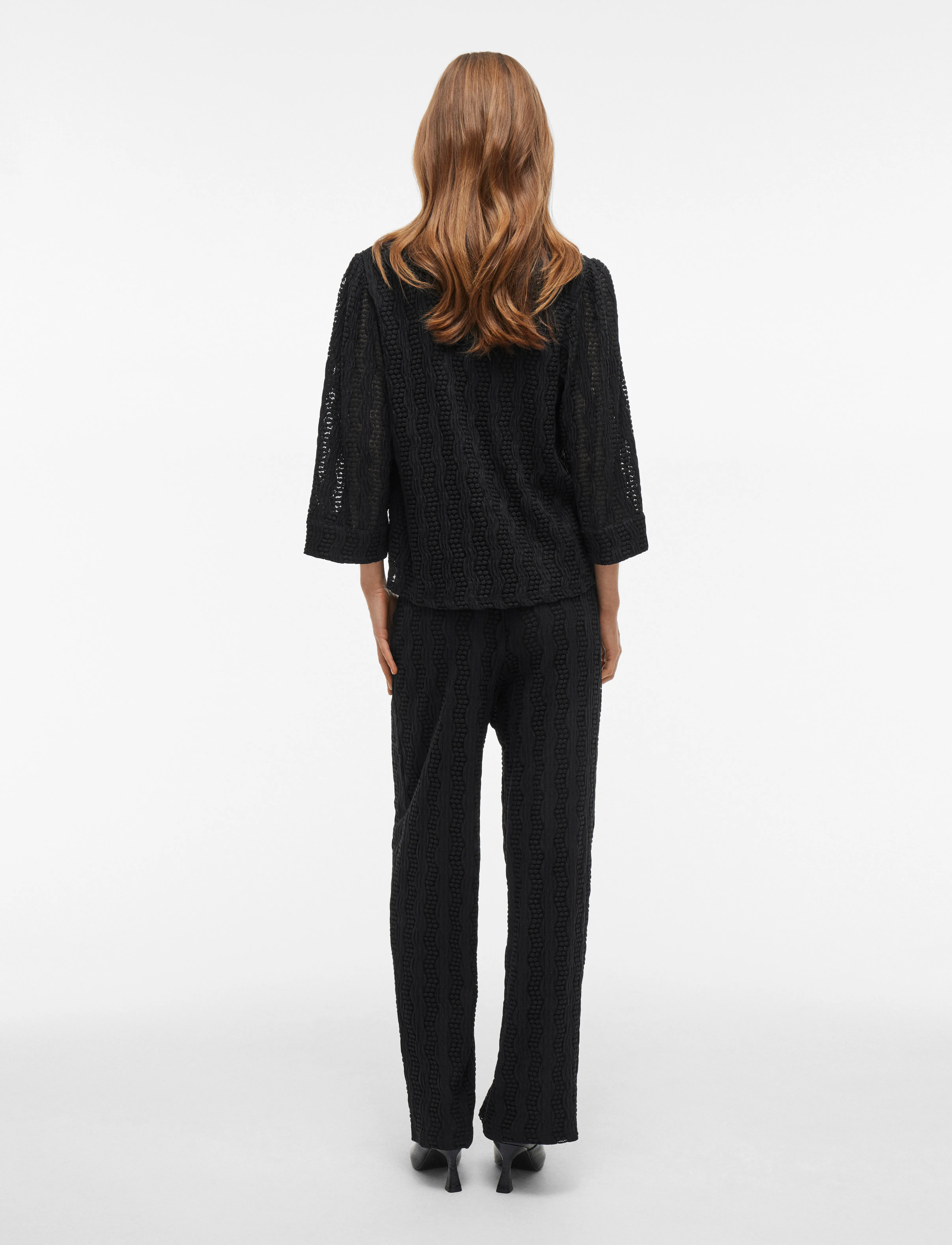 Vila - VILUMENA HW WIDE PANTS - wide leg trousers - black beauty - 3