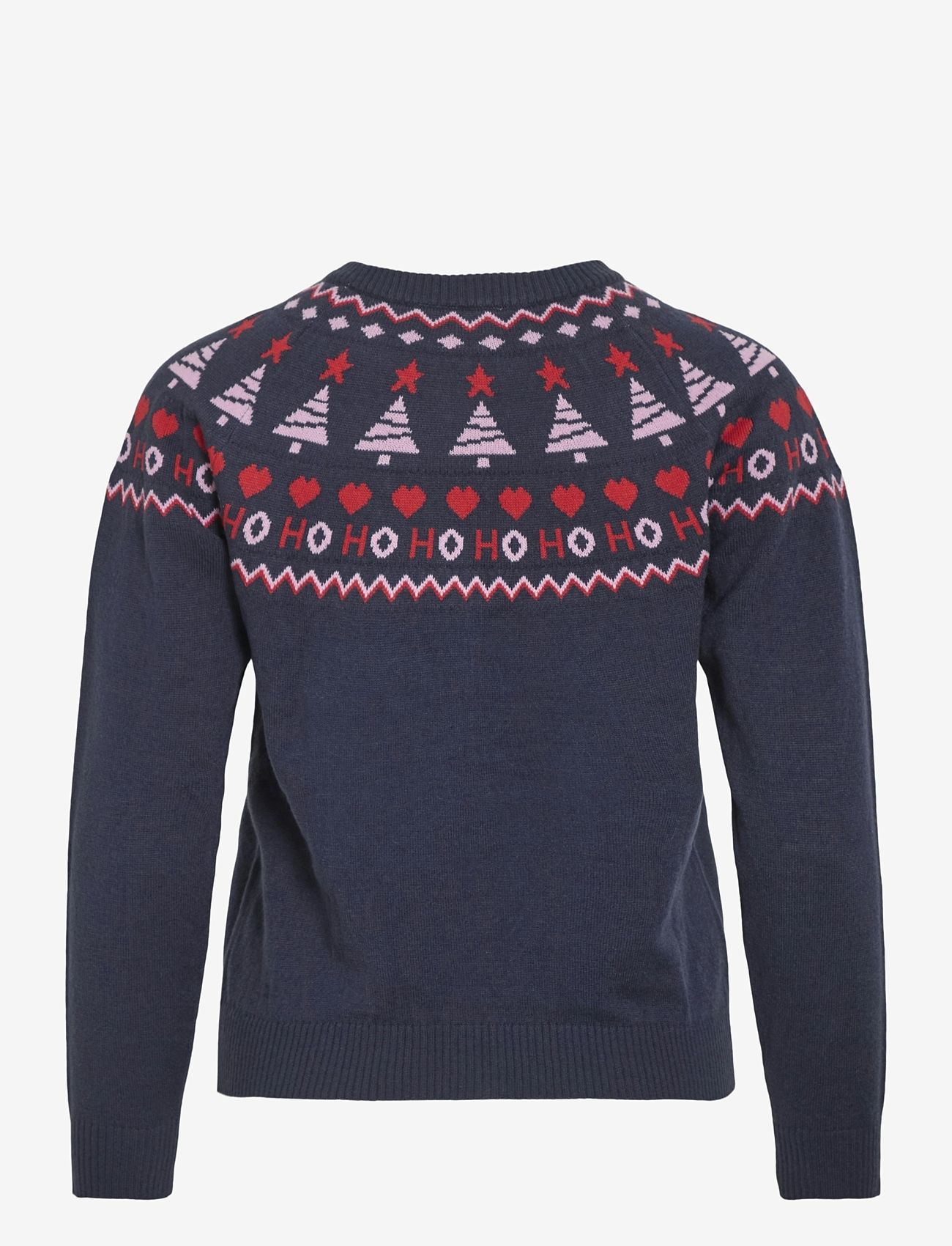 Vila - VISANTA L/S CHRISTMAS KNIT/KA - stickade tröjor - navy blazer - 1