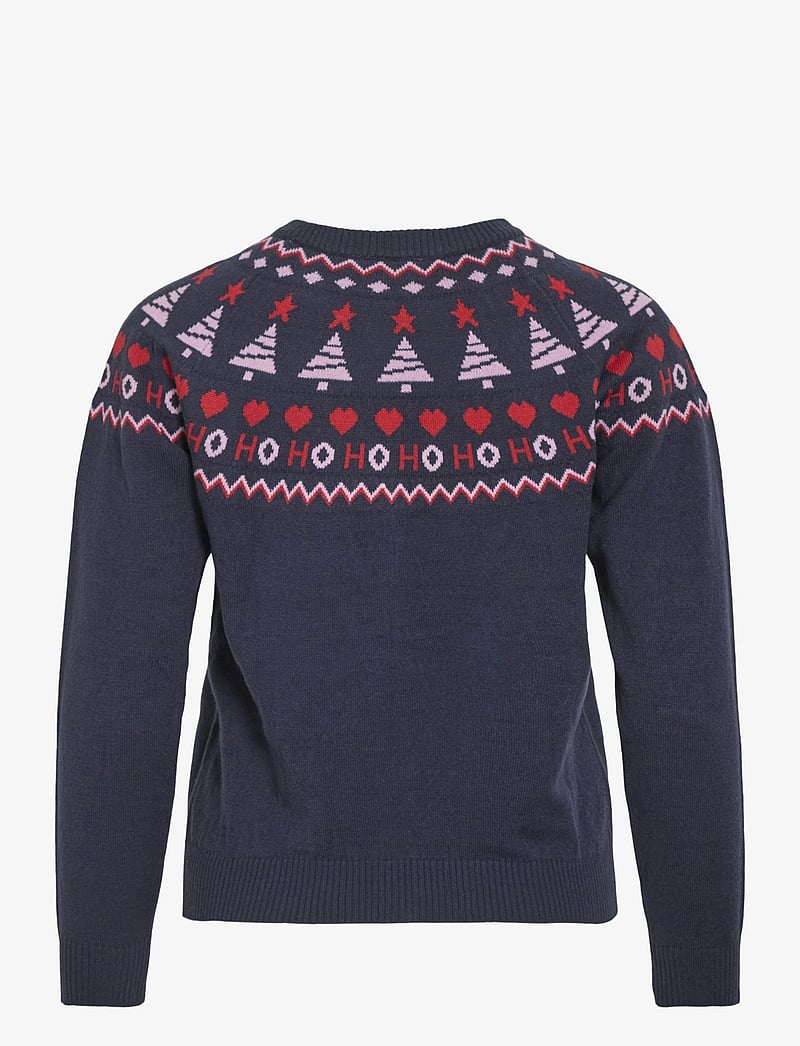 Vila - VISANTA L/S CHRISTMAS KNIT/KA - stickade tröjor - navy blazer - 1