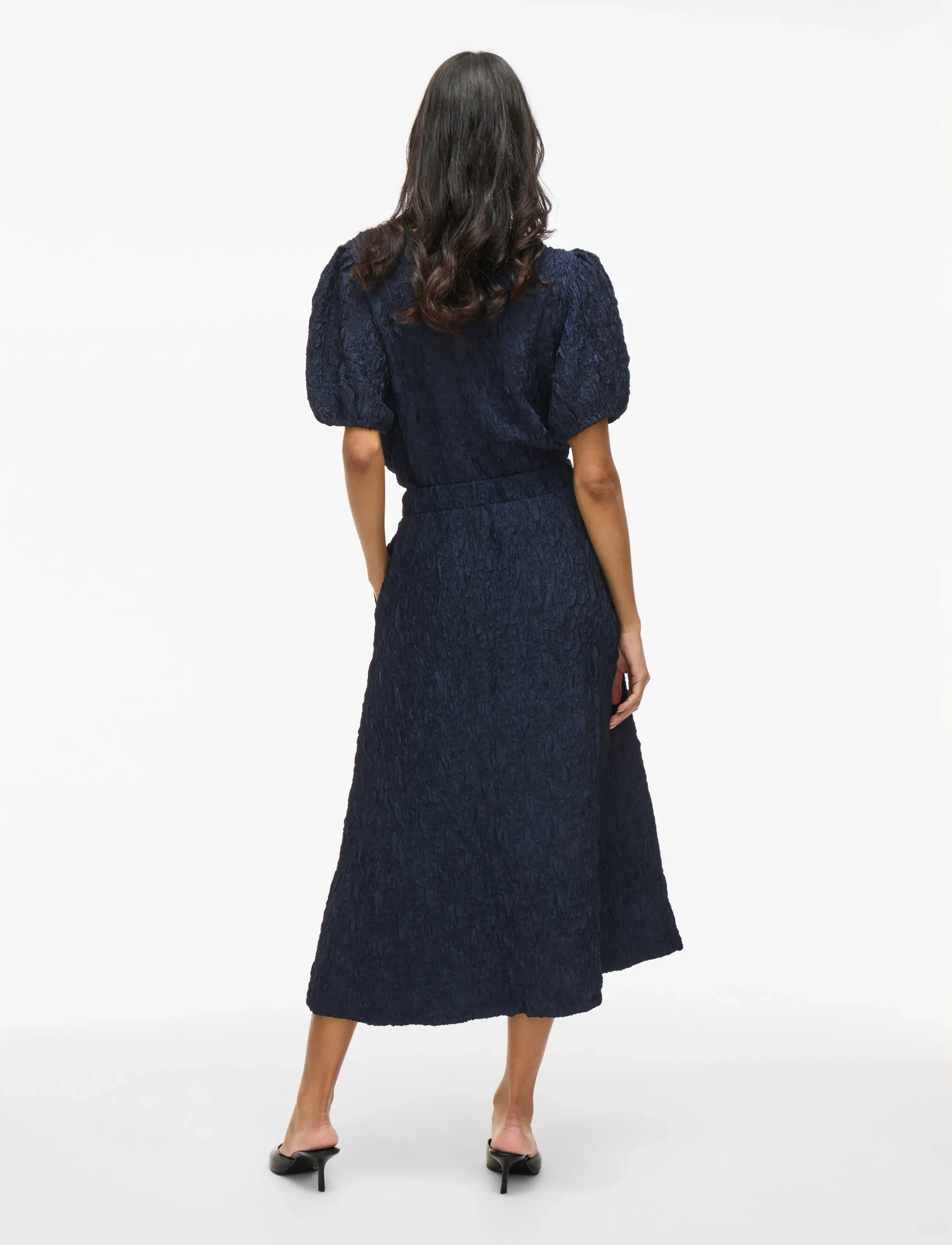 Vila - VISOPHIA HW VOLUME MIDI SKIRT/DC - midi-röcke - navy blazer - 3