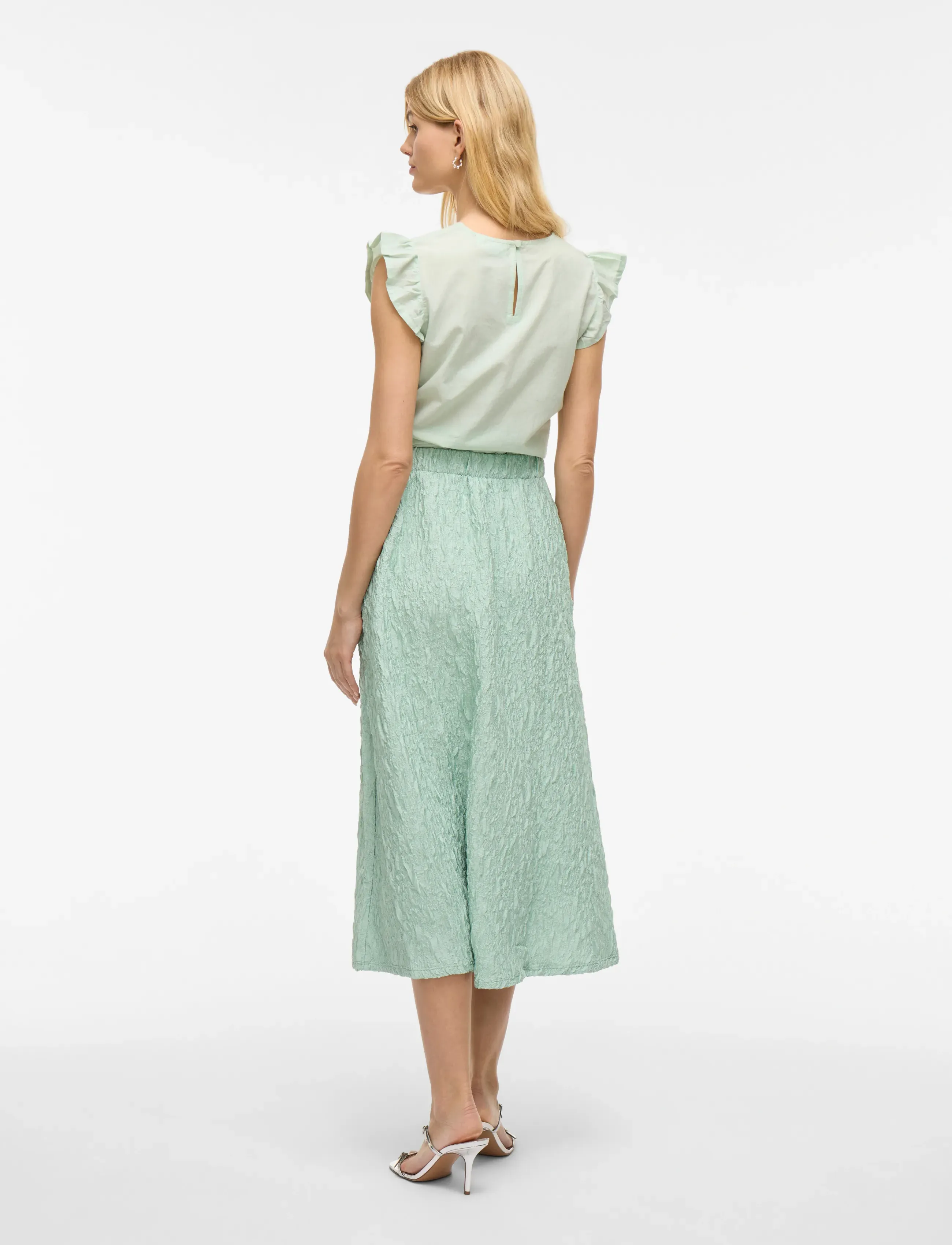 Vila - VISOPHIA HW VOLUME MIDI SKIRT/DC - midi nederdele - silt green - 3