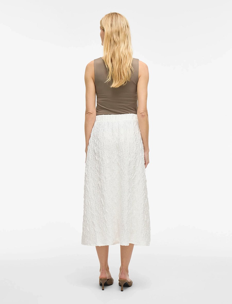 Vila - VISOPHIA HW VOLUME MIDI SKIRT/DC - midi nederdele - snow white - 3