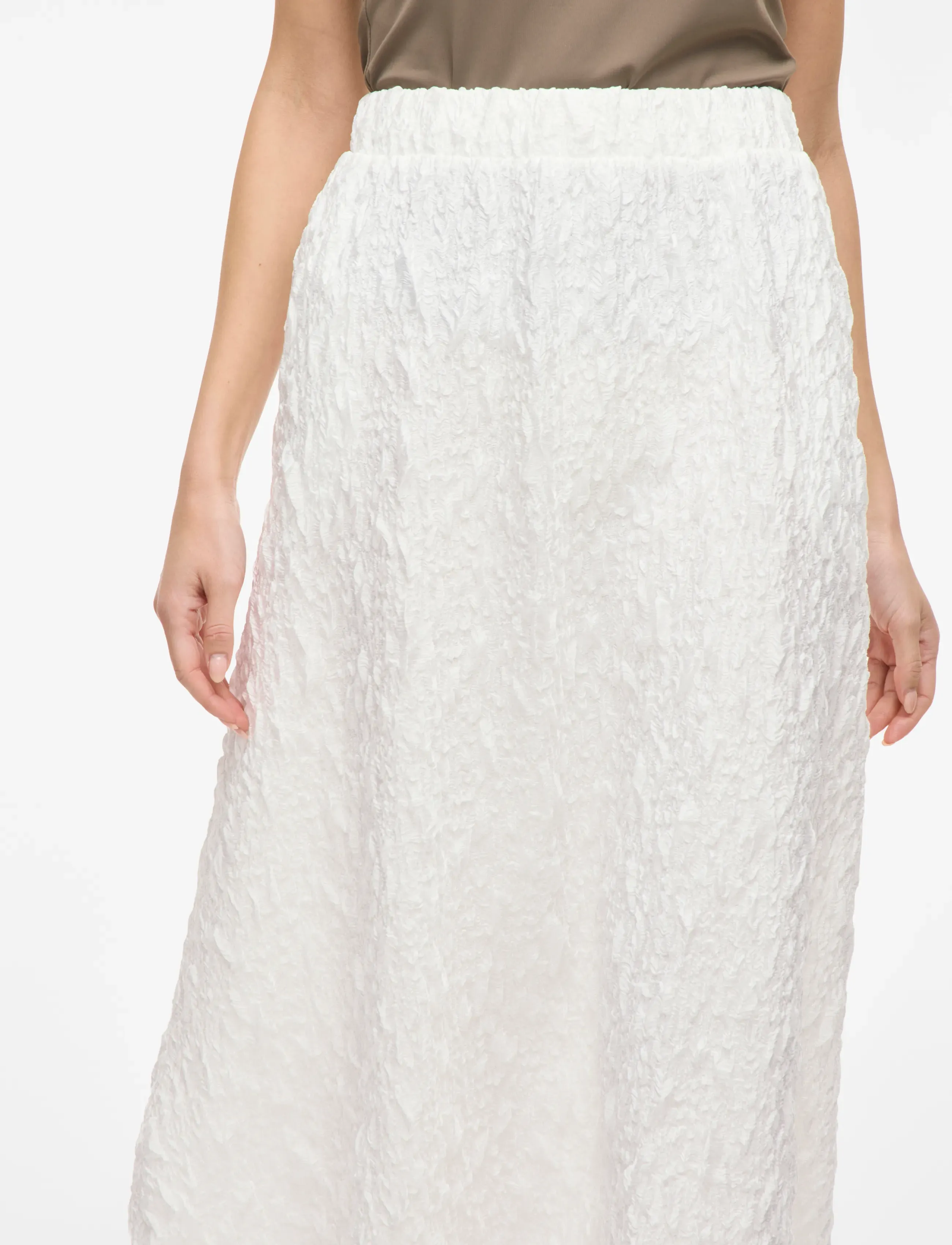 Vila - VISOPHIA HW VOLUME MIDI SKIRT/DC - midi nederdele - snow white - 5