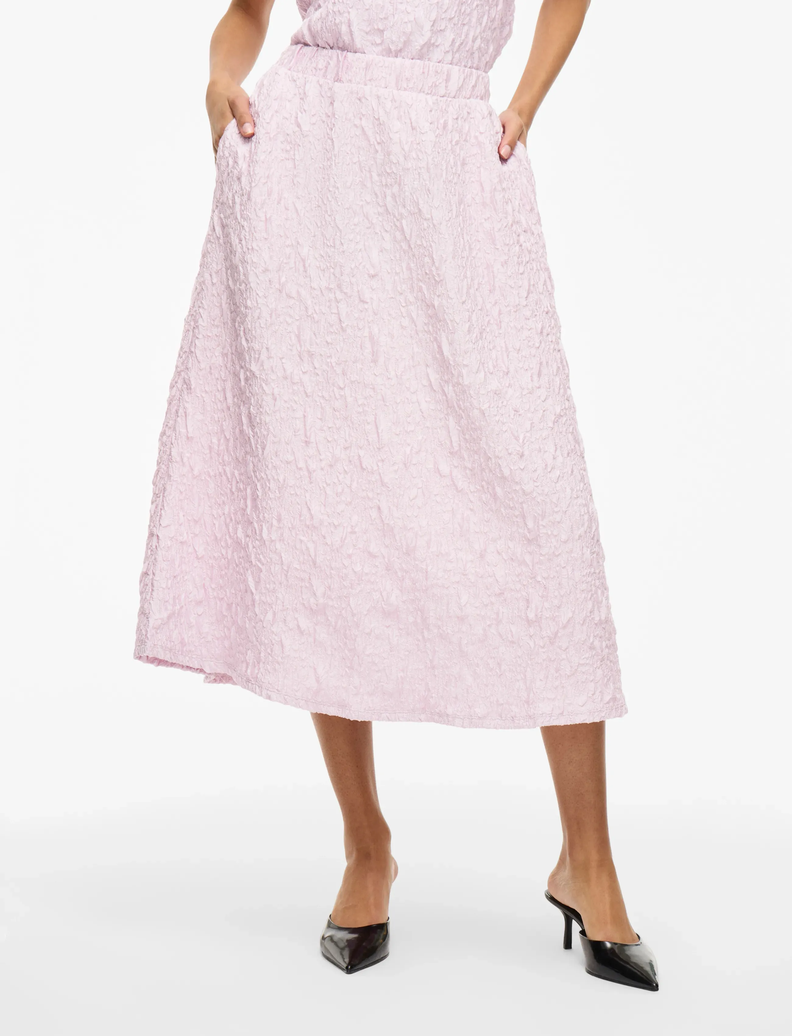 Vila VISOPHIA HW VOLUME MIDI SKIRT/DC - Hameet - WINSOME ORCHID / pink/rose