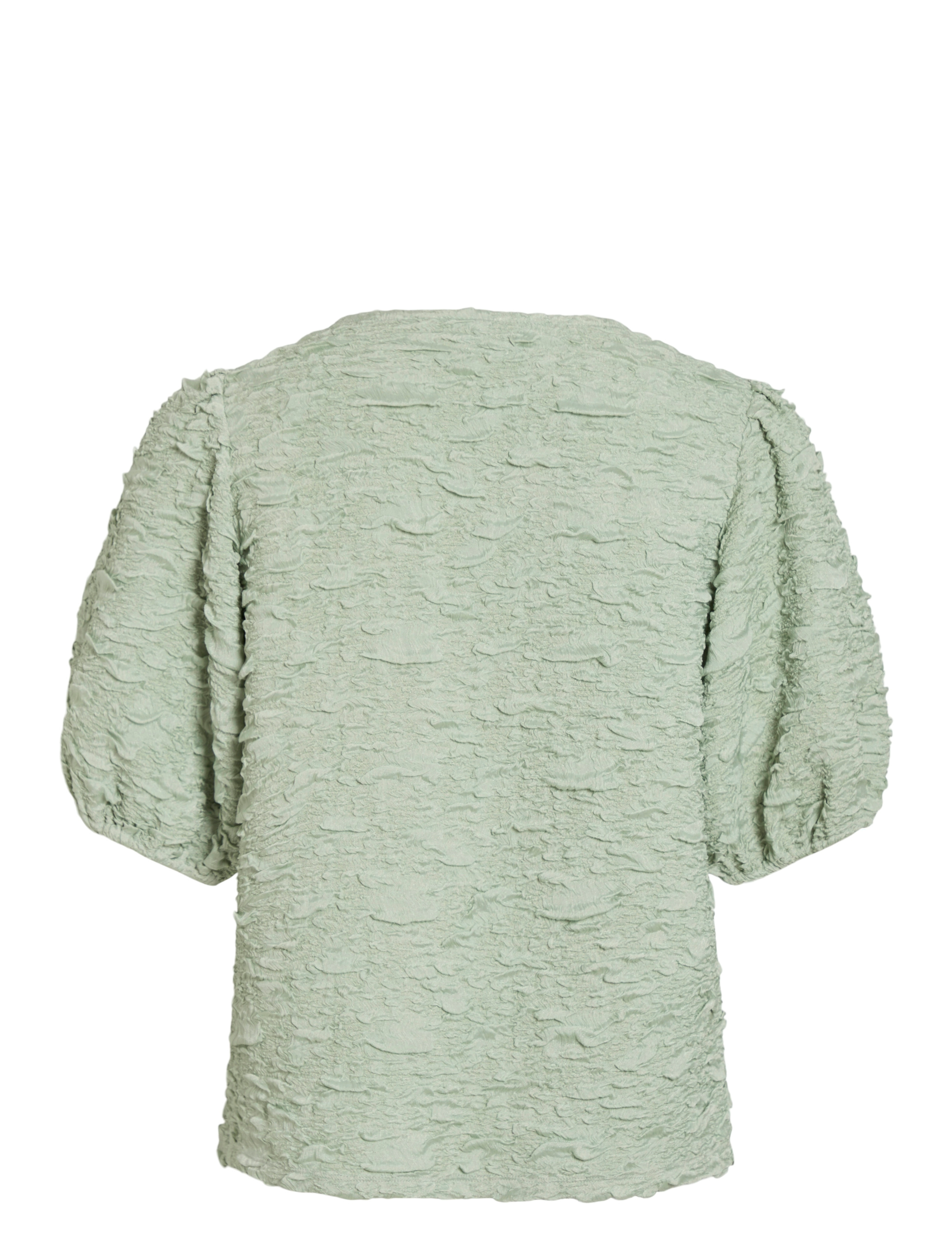 Vila - VISOPHIA O-NECK 2/4 TOP/DC - kortærmede bluser - silt green - 2