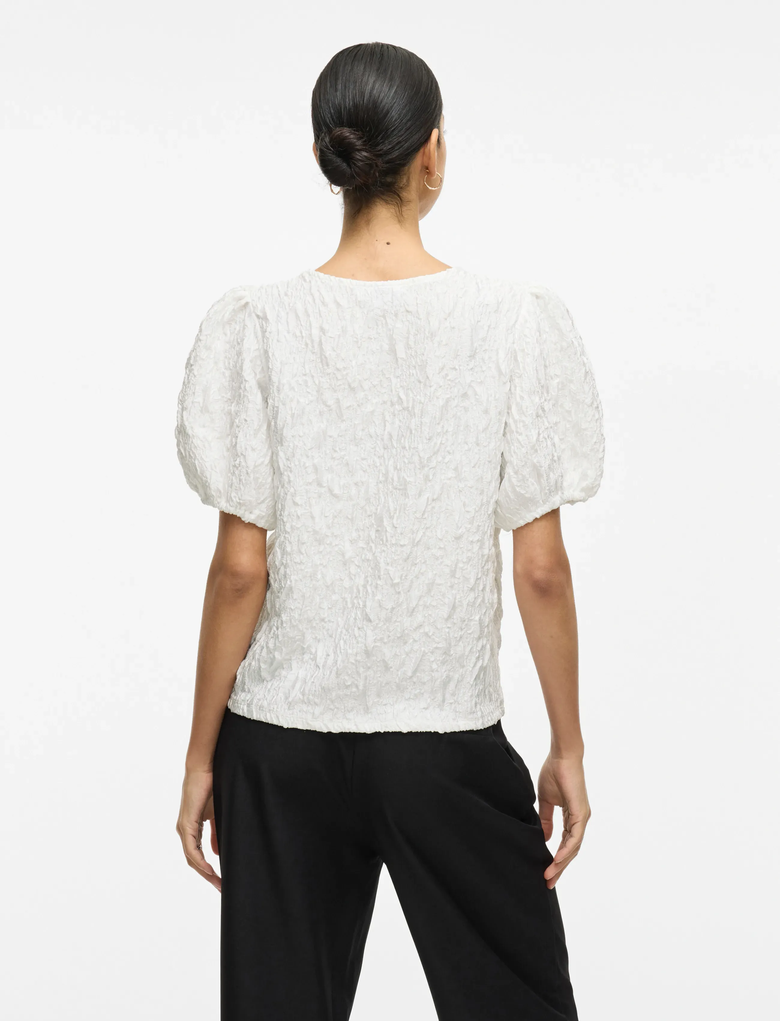Vila - VISOPHIA O-NECK 2/4 TOP/DC - kortærmede bluser - snow white - 3