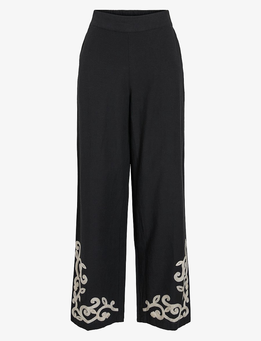 Vila - VIPOLENE HW PANTS - raka byxor - black beauty - 1