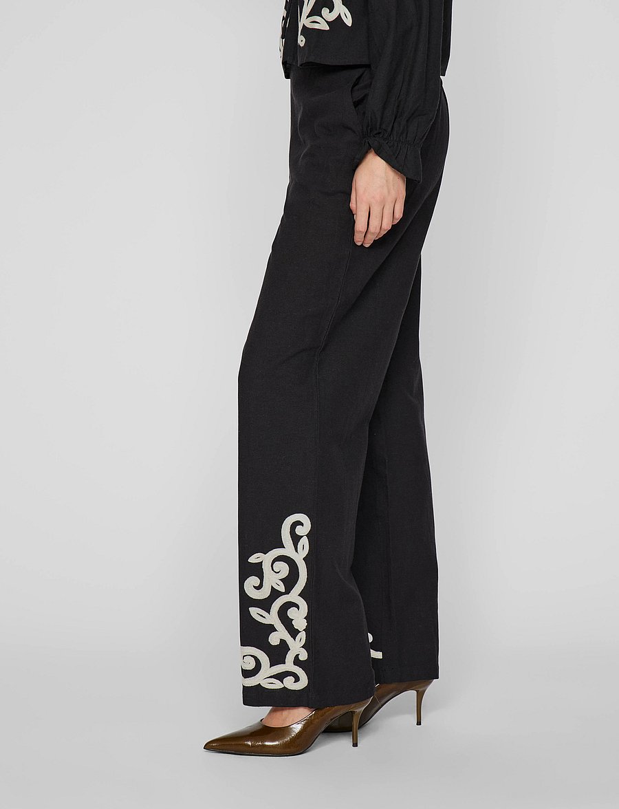 Vila - VIPOLENE HW PANTS - raka byxor - black beauty - 5