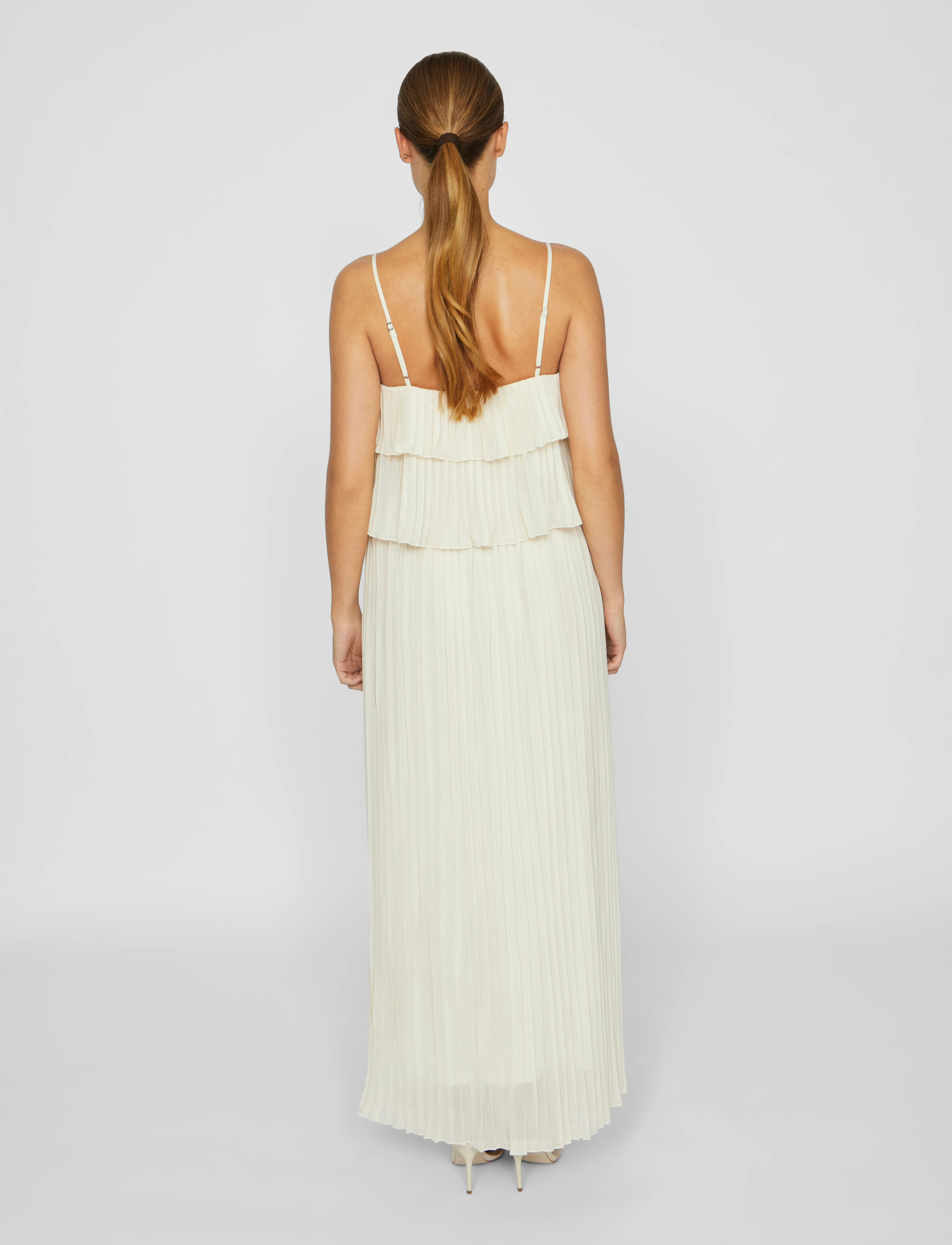 Vila - VICHIFFAN SINGLET PLEAT DRESS - NOOS/DC - aftenkjoler - birch - 3