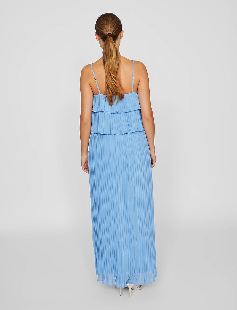 Vila - VICHIFFAN SINGLET PLEAT DRESS - NOOS/DC - aftonklänningar - blissful blue - 3