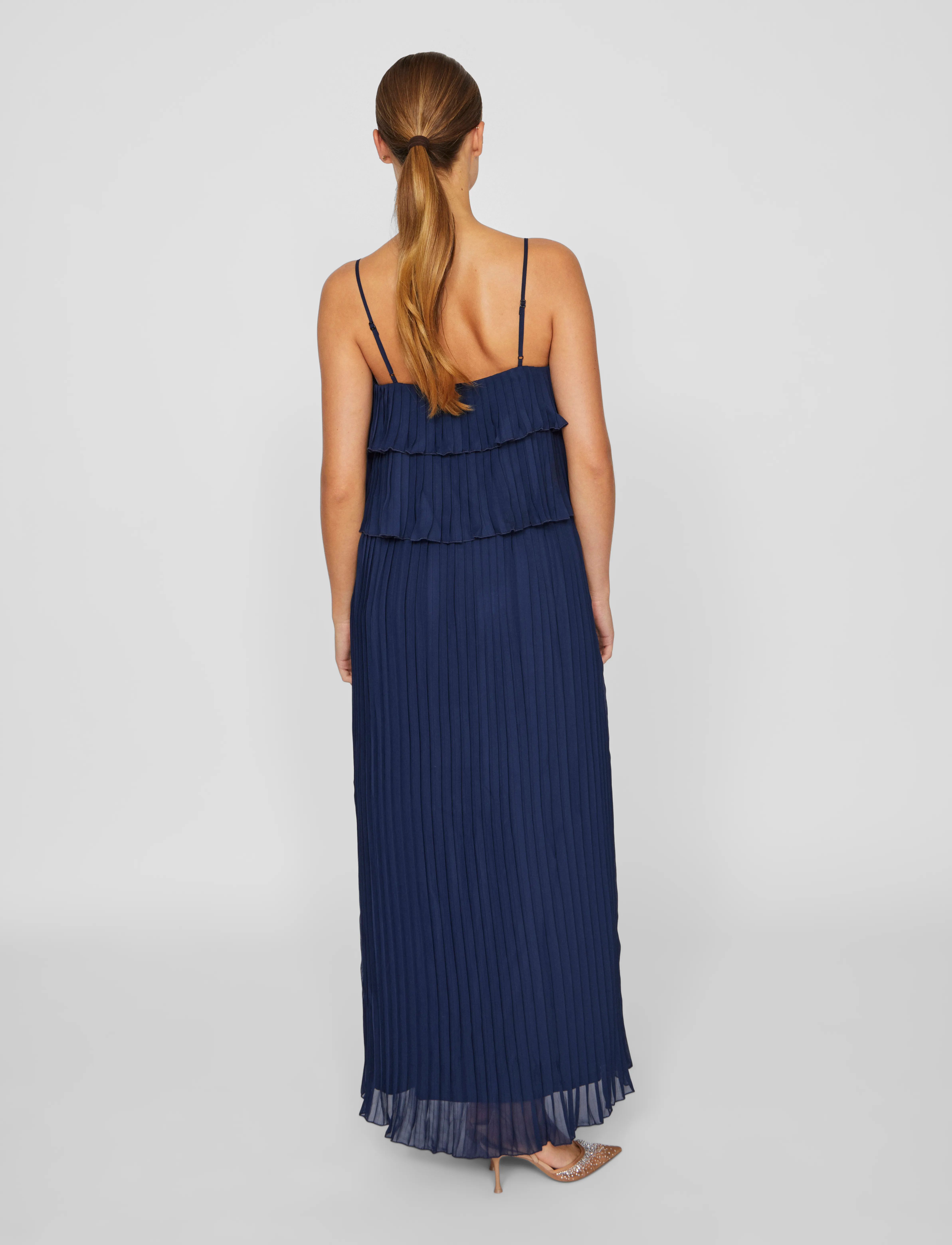 Vila - VICHIFFAN SINGLET PLEAT DRESS - NOOS/DC - konfirmationstøj - navy blazer - 3