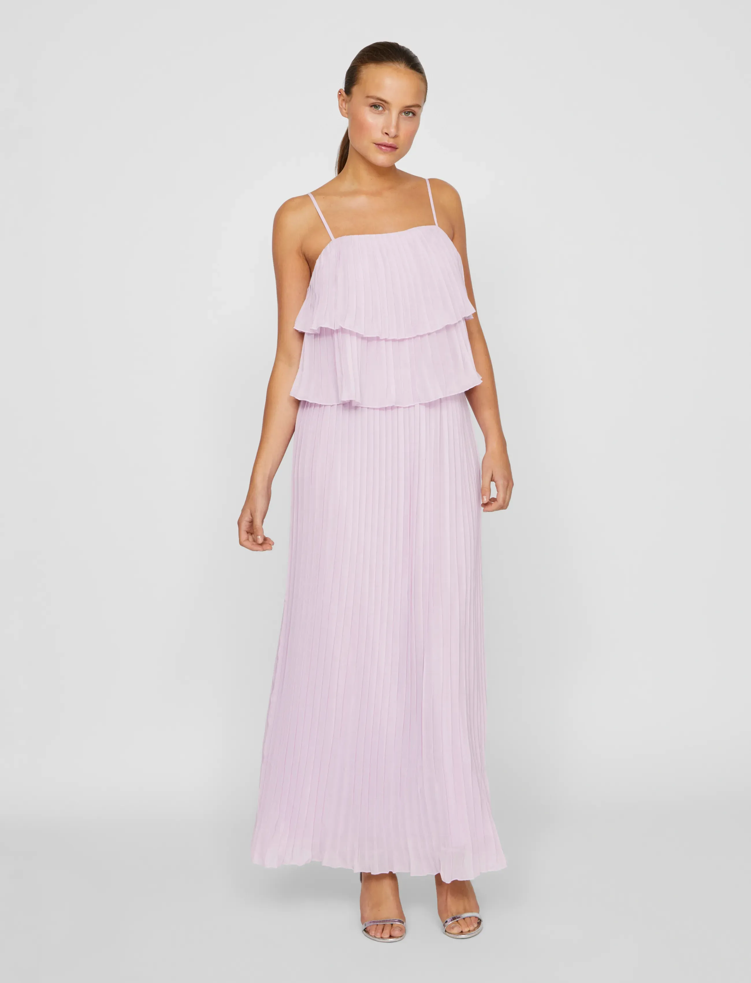 Vila - VICHIFFAN SINGLET PLEAT DRESS - NOOS/DC - aftenkjoler - winsome orchid - 4