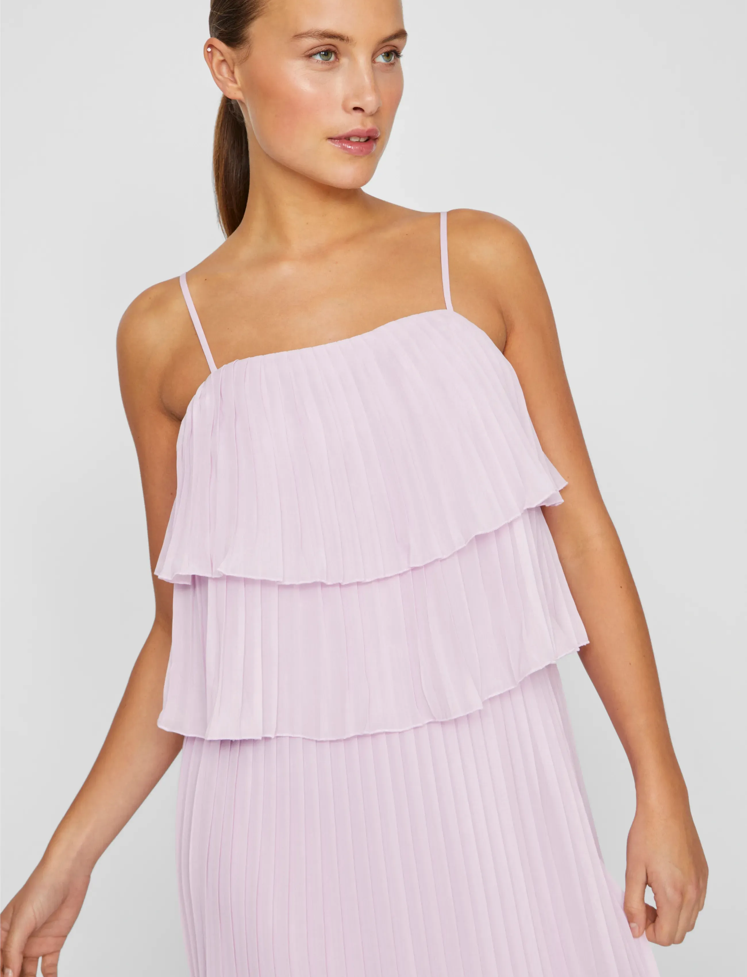 Vila - VICHIFFAN SINGLET PLEAT DRESS - NOOS/DC - aftenkjoler - winsome orchid - 5