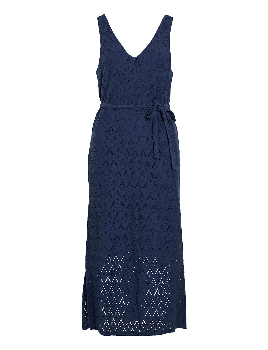 Vila - VIAMALINA V-NECK S/L MIDI DRESS/PB - vidutinio ilgio suknelės - navy blazer - 1