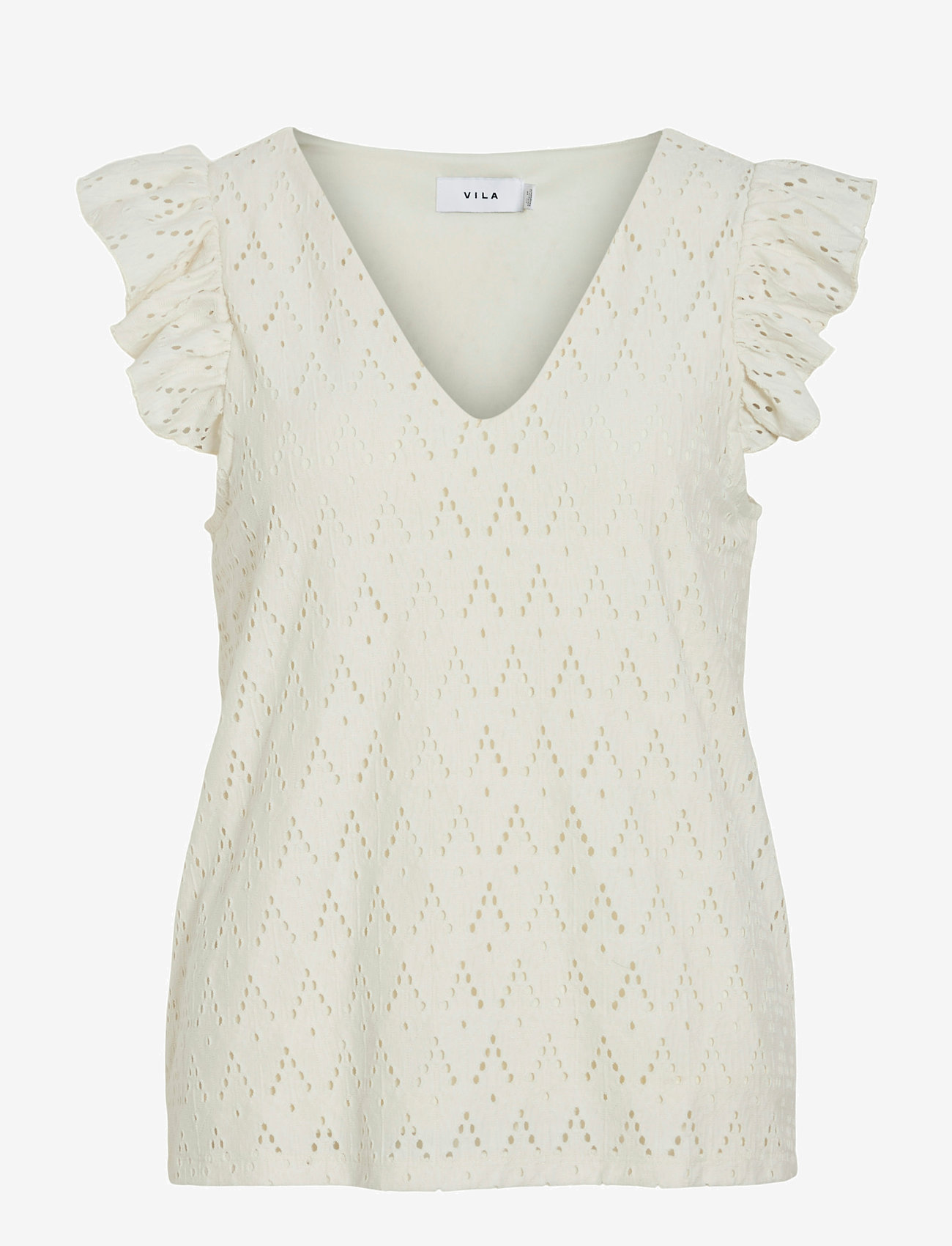 Vila - VIAMALINA V-NECK C/S TOP/PB - Ärmlösa blusar - birch - 0