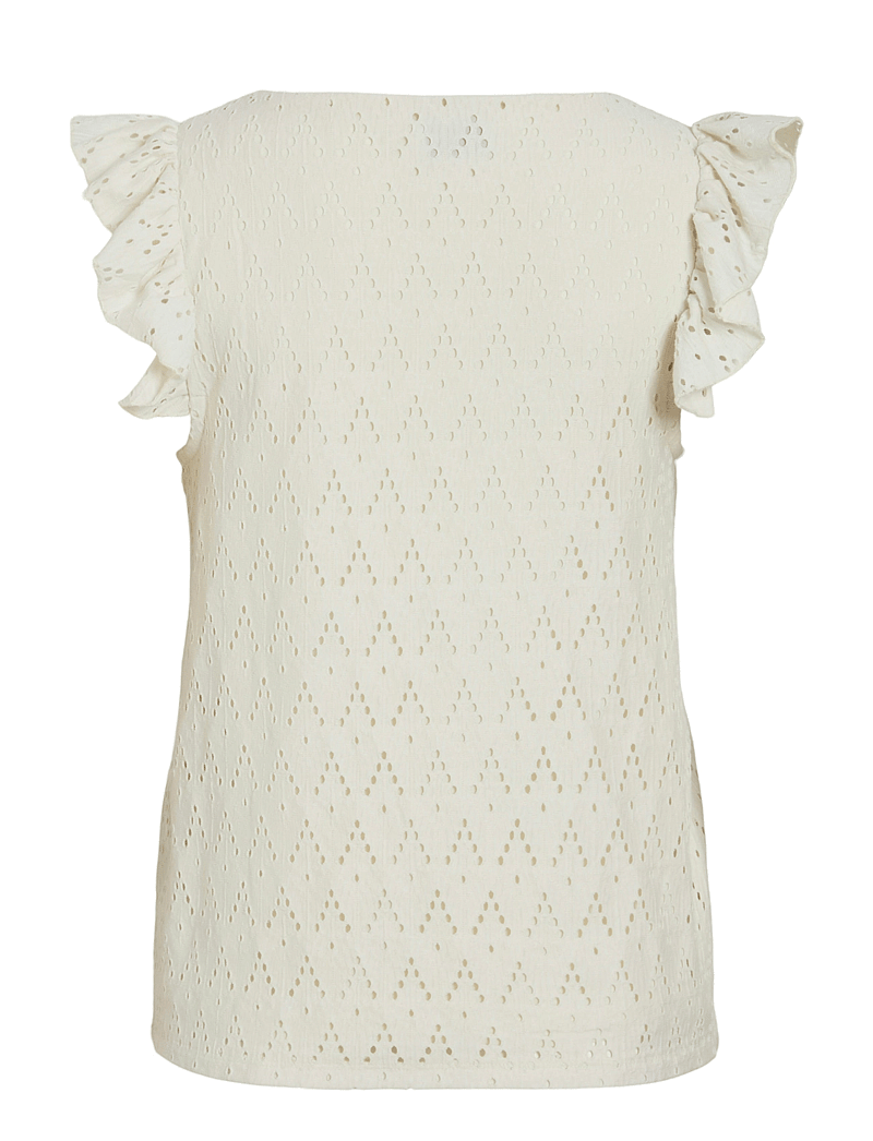 Vila - VIAMALINA V-NECK C/S TOP/PB - Ärmlösa blusar - birch - 1