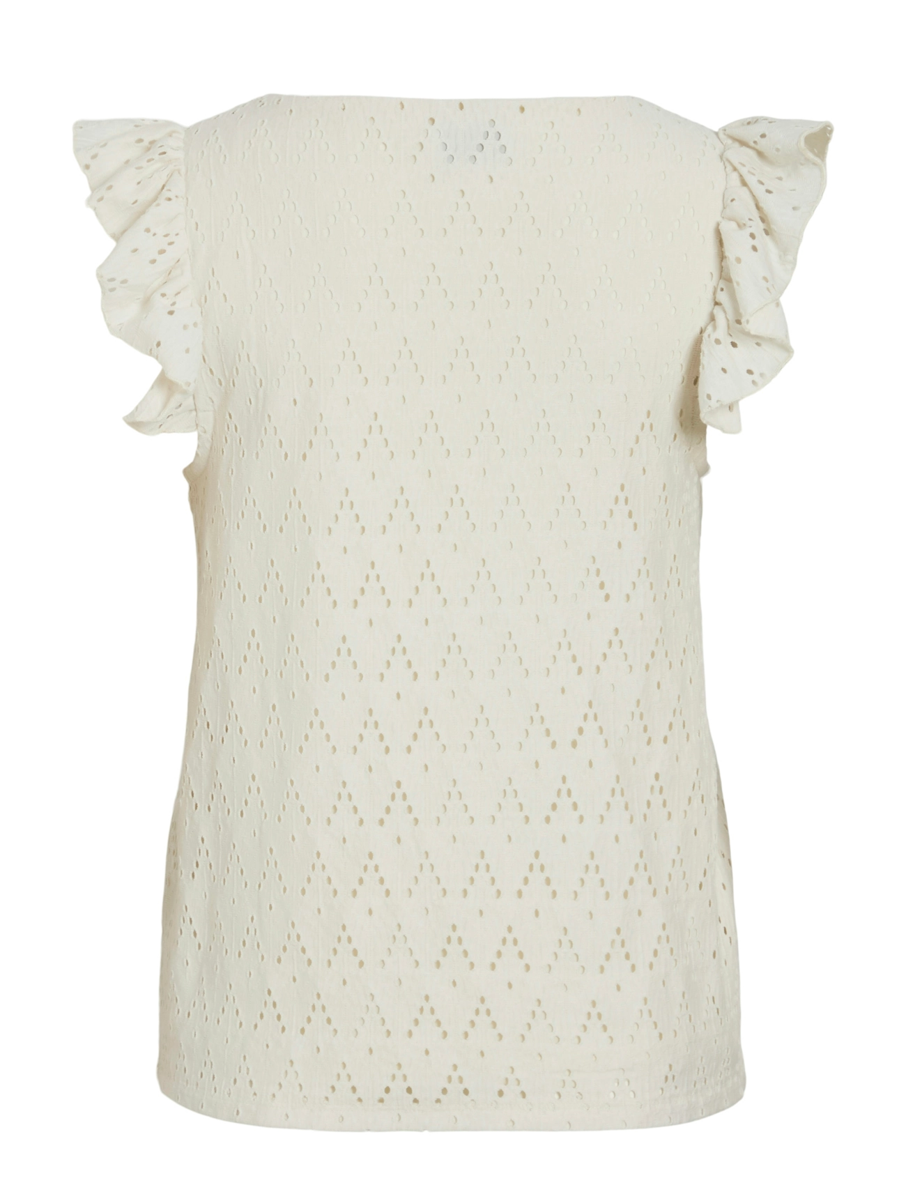 Vila - VIAMALINA V-NECK C/S TOP/PB - hihattomat puserot - birch - 2