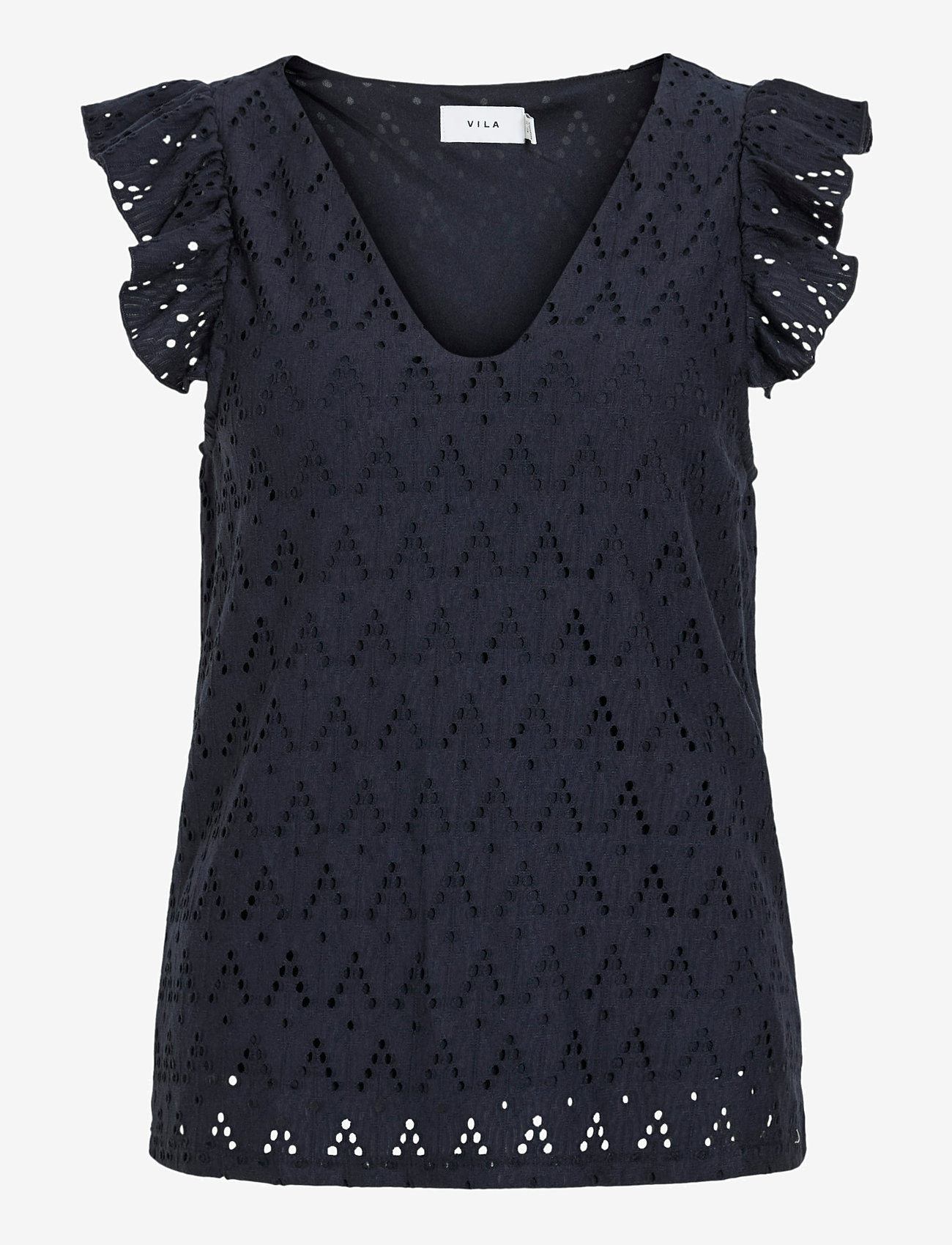 Vila - VIAMALINA V-NECK C/S TOP/PB - Ærmeløse bluser - navy blazer - 0