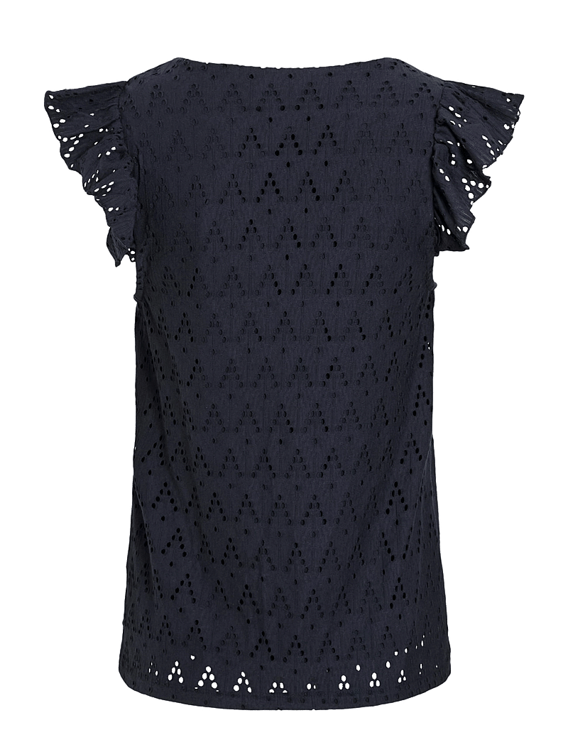 Vila - VIAMALINA V-NECK C/S TOP/PB - Ärmellose blusen - navy blazer - 1